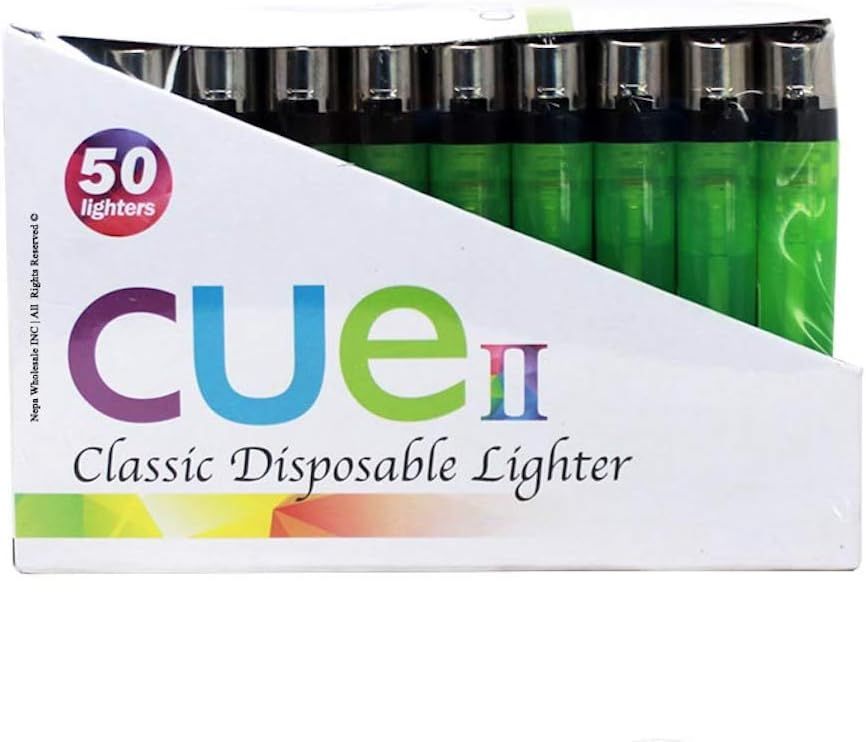 Shows the customer exactly what they receive in the package—50 disposable lighters—to communicate quantity and value.