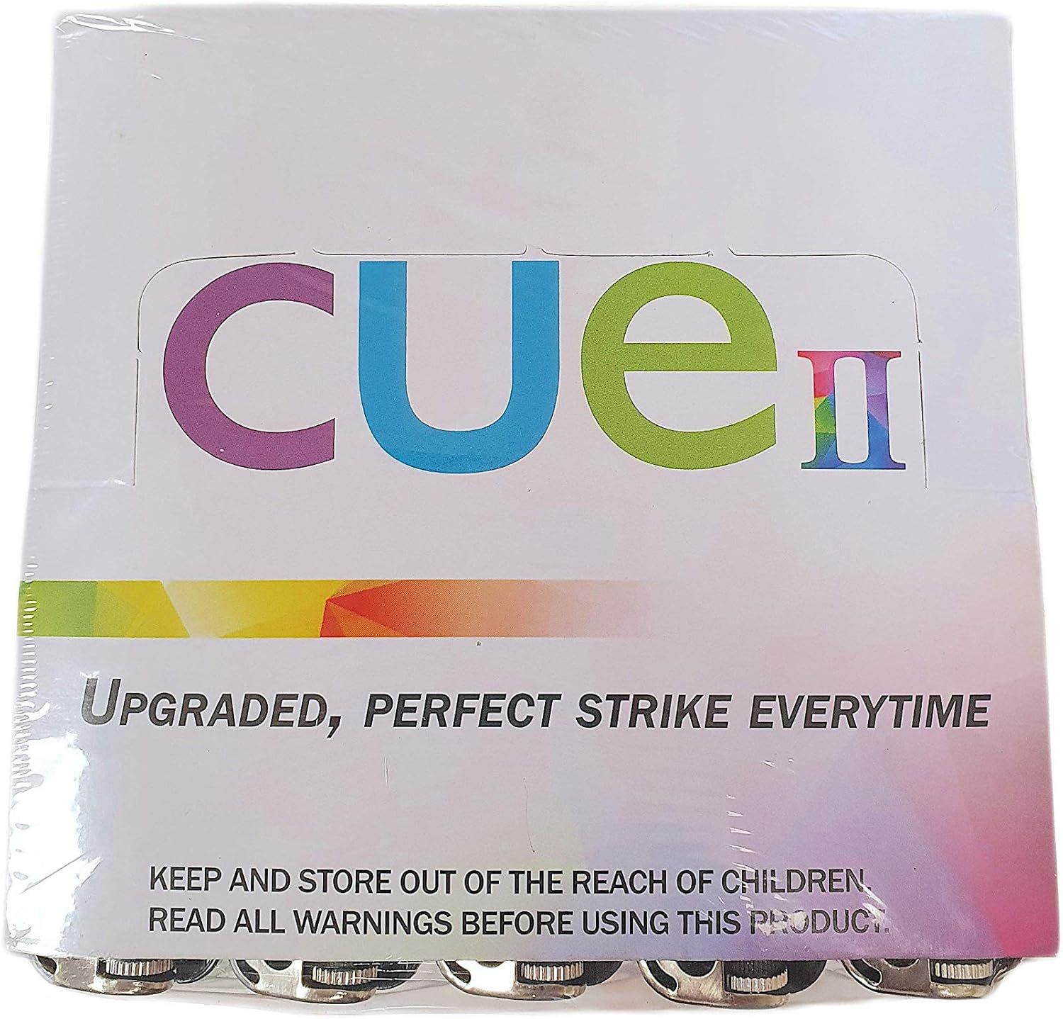 Communicates the brand identity with colorful logo and emphasizes product improvement with 'UPGRADED, PERFECT STRIKE EVERYTIME' tagline to build brand recognition and trust.