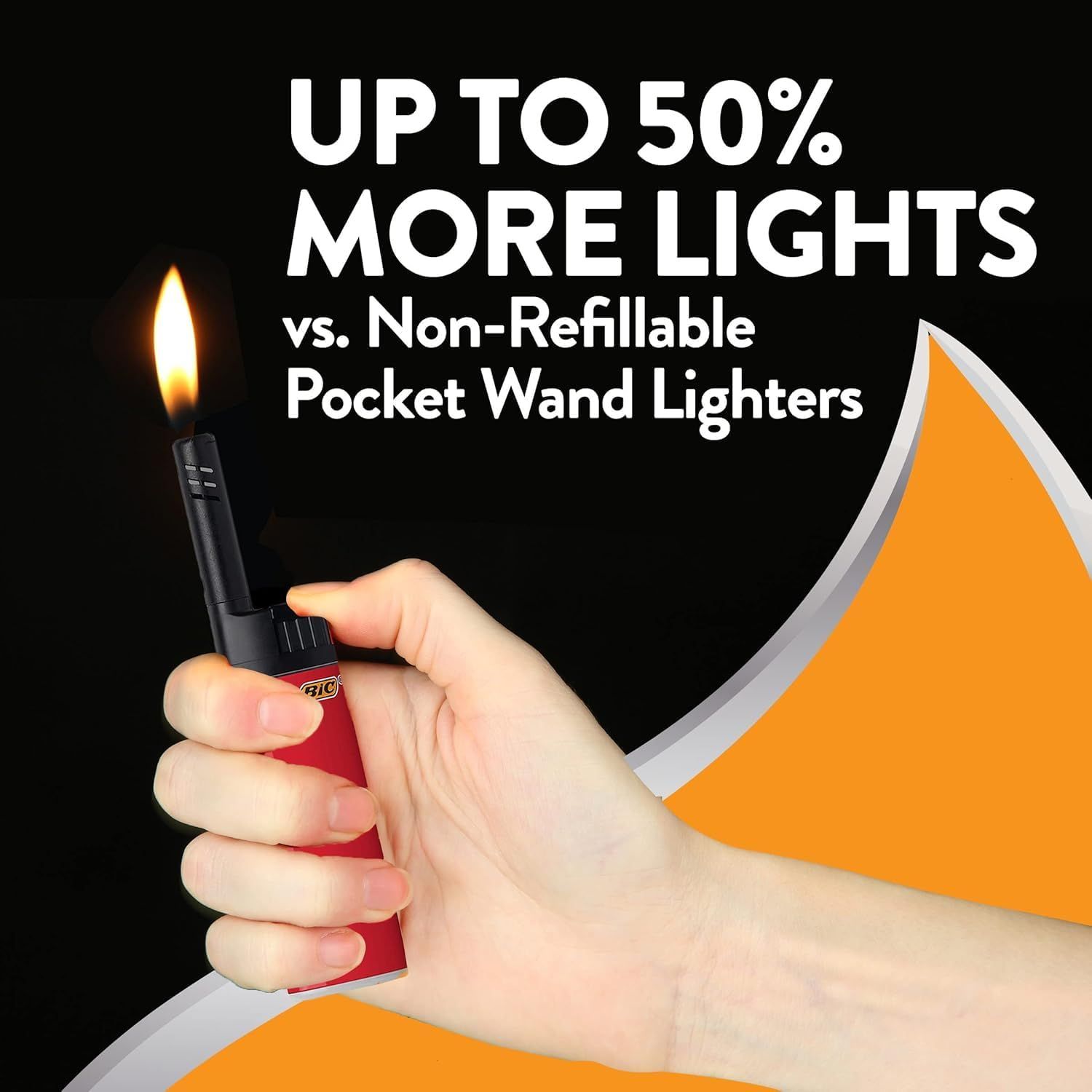 Demonstrates that this refillable lighter provides up to 50% more lights compared to non-refillable pocket wand lighters, positioning it as a more economical and efficient choice. Highlights the…