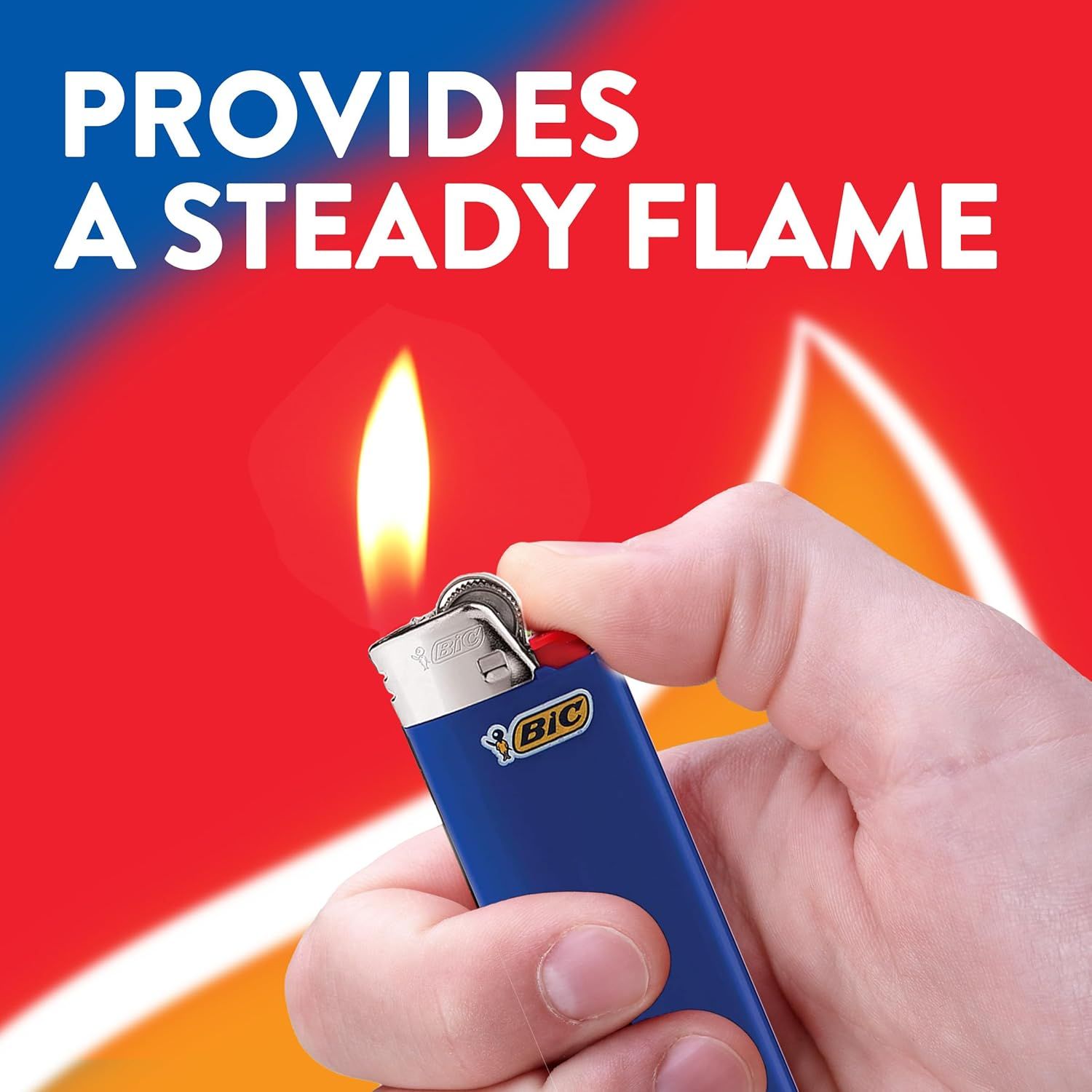 Communicates that the lighter provides a consistent, reliable flame for dependable use.