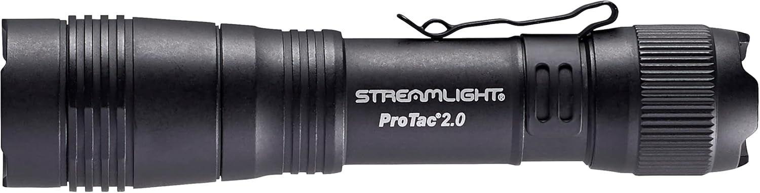 Provides a clean, catalog-style view of the Streamlight ProTac 2.0 flashlight on a white background with no distractions, allowing shoppers to see the product clearly.