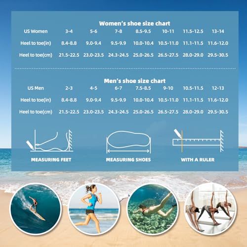 Provides detailed sizing information to help shoppers determine the correct shoe size by showing conversion charts for both women's and men's sizes with heel-to-toe measurements in inches and…
