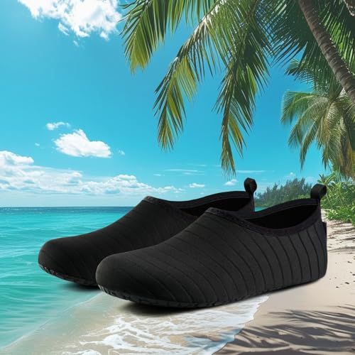 Positions the product as ideal for beach, vacation, and tropical outdoor activities by showing it in a beautiful coastal setting.