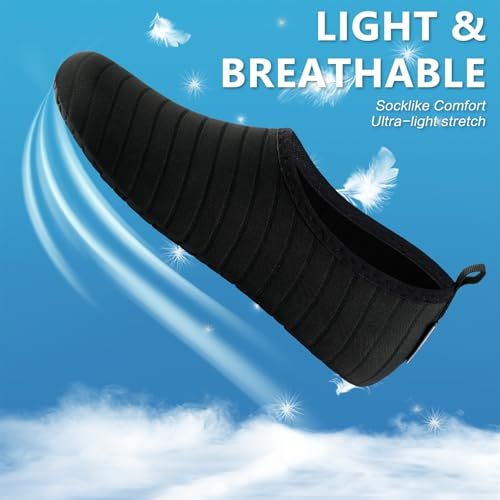Communicates that the product is ultra-light and breathable, providing socklike comfort to reassure shoppers about comfort and wearability.