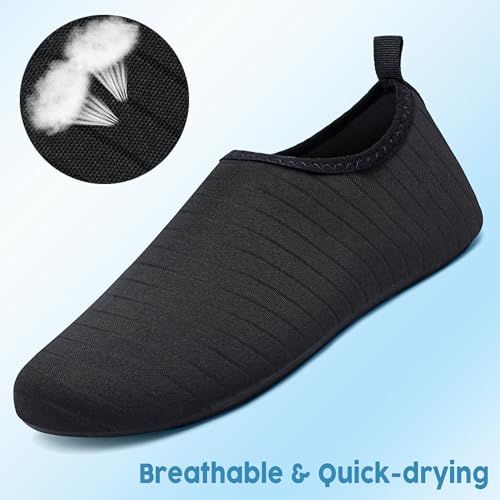 Communicates the shoe's breathable and quick-drying material properties to reassure shoppers about comfort and moisture management.