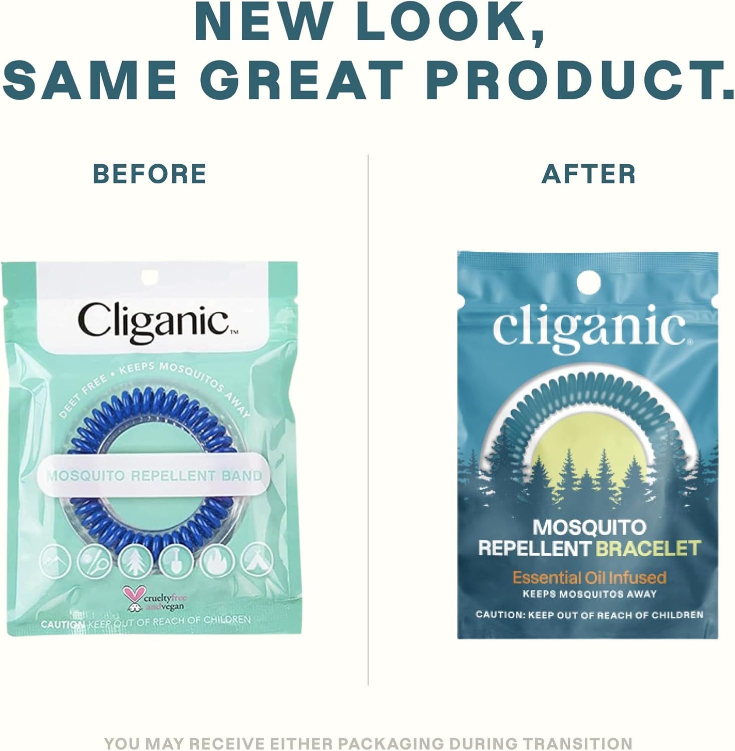 Reassures shoppers that despite the new packaging design, the product formula and effectiveness remain unchanged, reducing confusion during the brand's packaging transition.