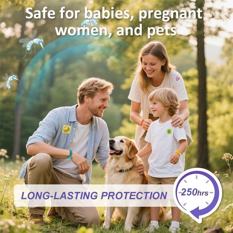 Communicates that the product is safe for vulnerable groups (babies, pregnant women, pets) and provides long-lasting protection, reassuring shoppers about safety and effectiveness. Emphasizes the…