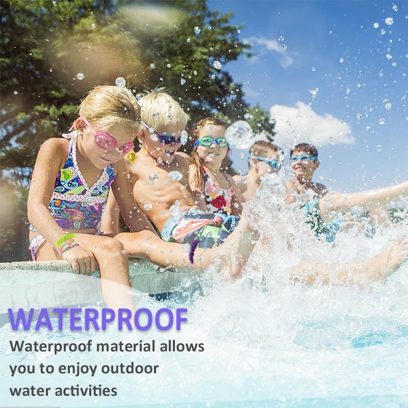 Communicates that the product is waterproof and suitable for outdoor water activities, reassuring shoppers they can use it in pools or water environments.