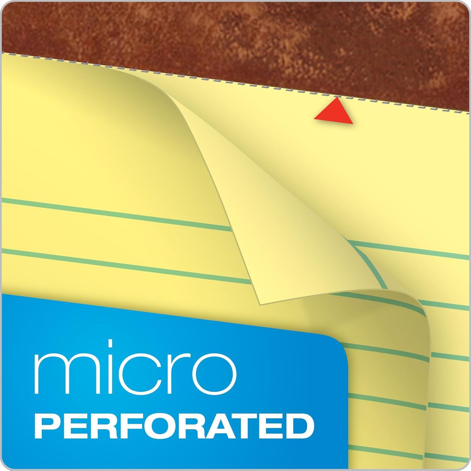 Highlights the micro-perforated feature of the product (likely sticky notes or paper), emphasizing clean, easy tearing along perforated lines for convenience.