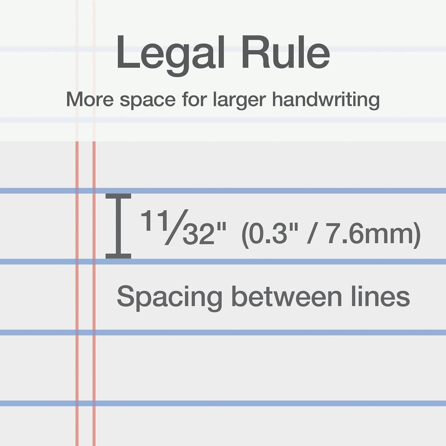 Communicates the precise spacing between ruled lines (11/32 inch or 7.6mm) to reassure shoppers that the notebook provides adequate space for larger handwriting.