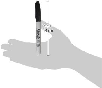 Shows the exact physical size of the marker (5.6 inches / 14 cm) using a hand silhouette for scale reference, helping shoppers understand how large the product is.