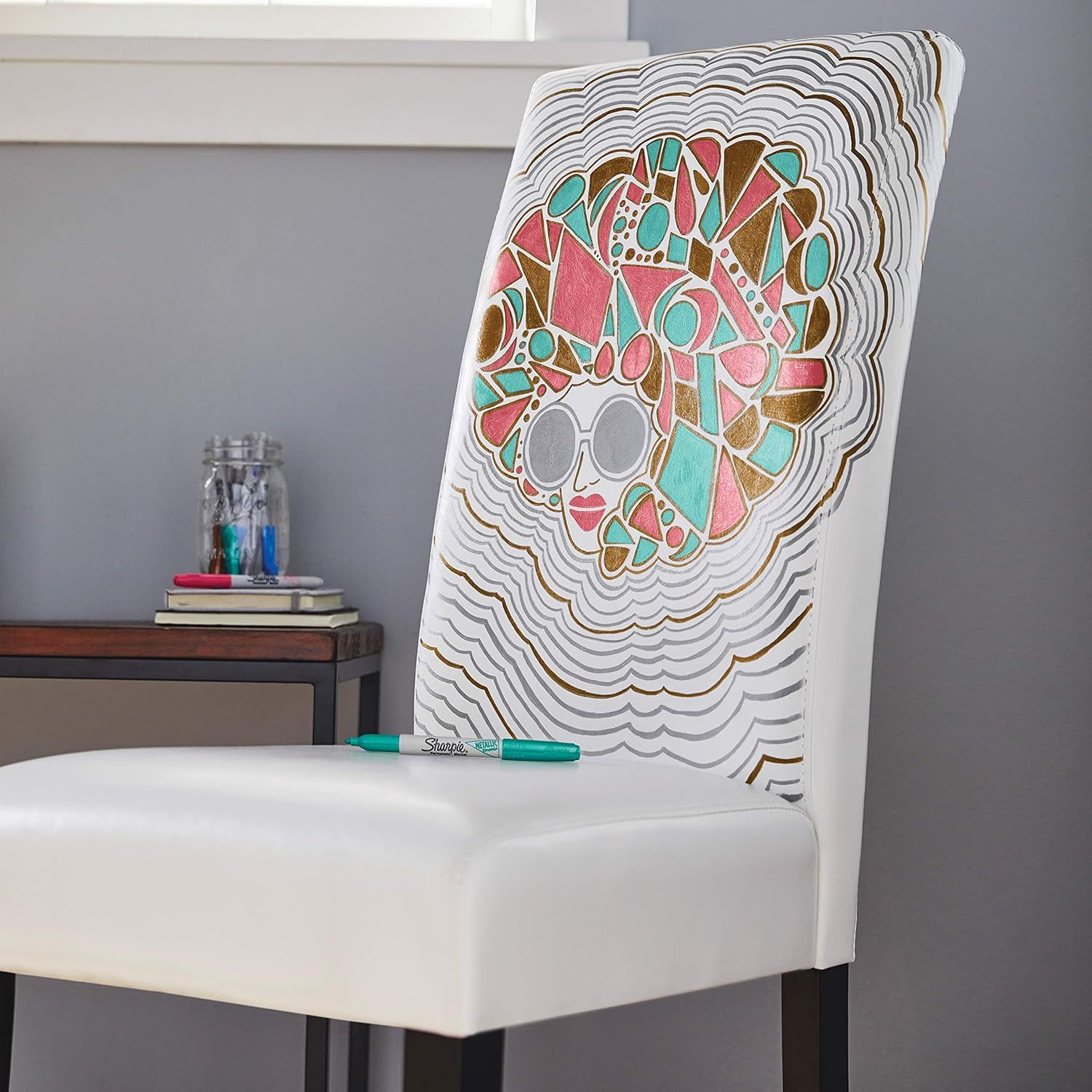 Demonstrates the product in a real-world home setting to show how it can be used as a creative, decorative activity or art piece in everyday life.