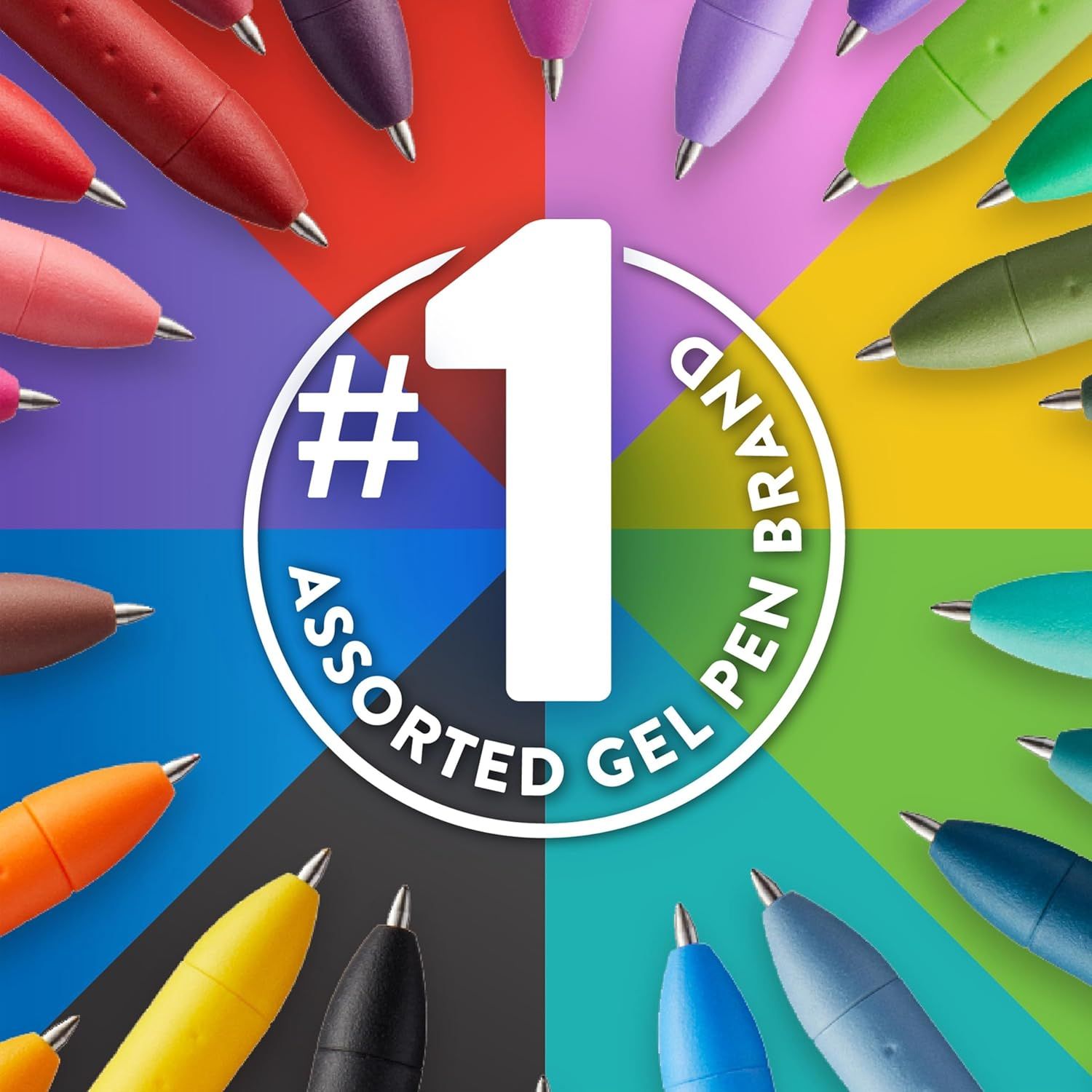 Communicates brand leadership and market dominance to build trust and credibility with shoppers by positioning this as the top-selling gel pen brand.