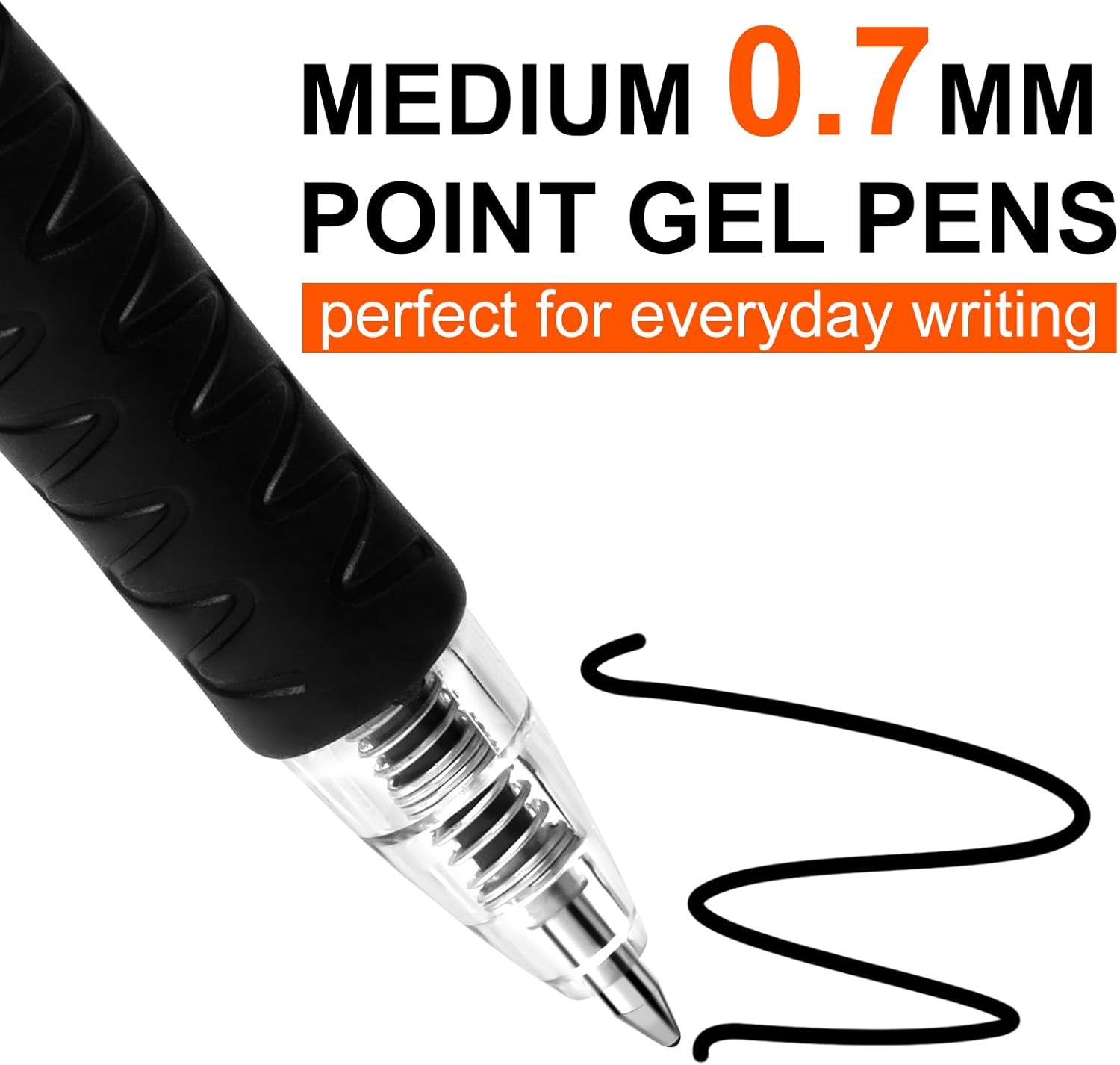 Highlights the pen's medium 0.7mm point size and positions it as ideal for everyday writing tasks, reassuring shoppers about its versatility and suitability for general use.