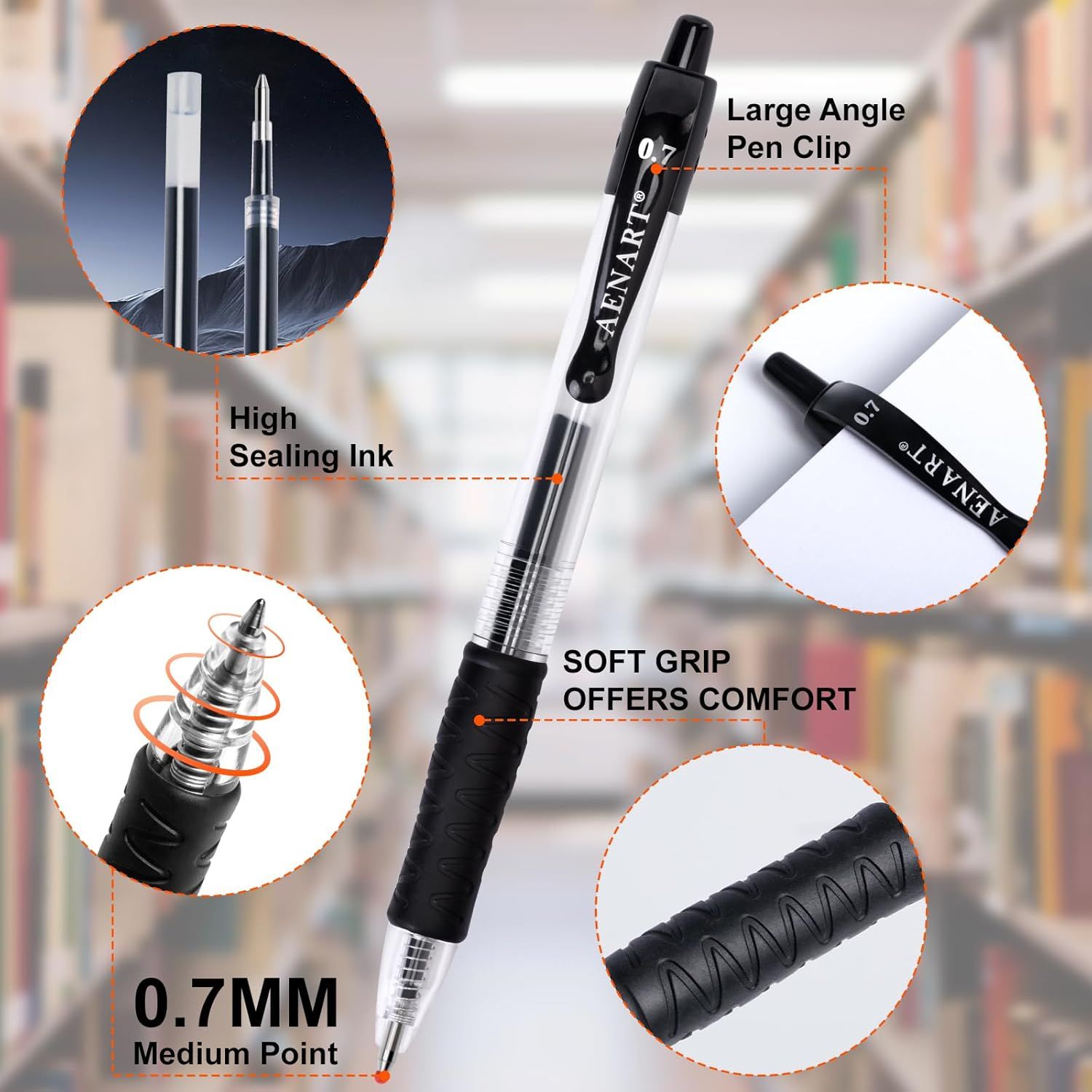 Breaks down the pen's key physical components and features to help shoppers understand the product's construction and functional design elements. Showcases multiple distinct benefits of the pen…