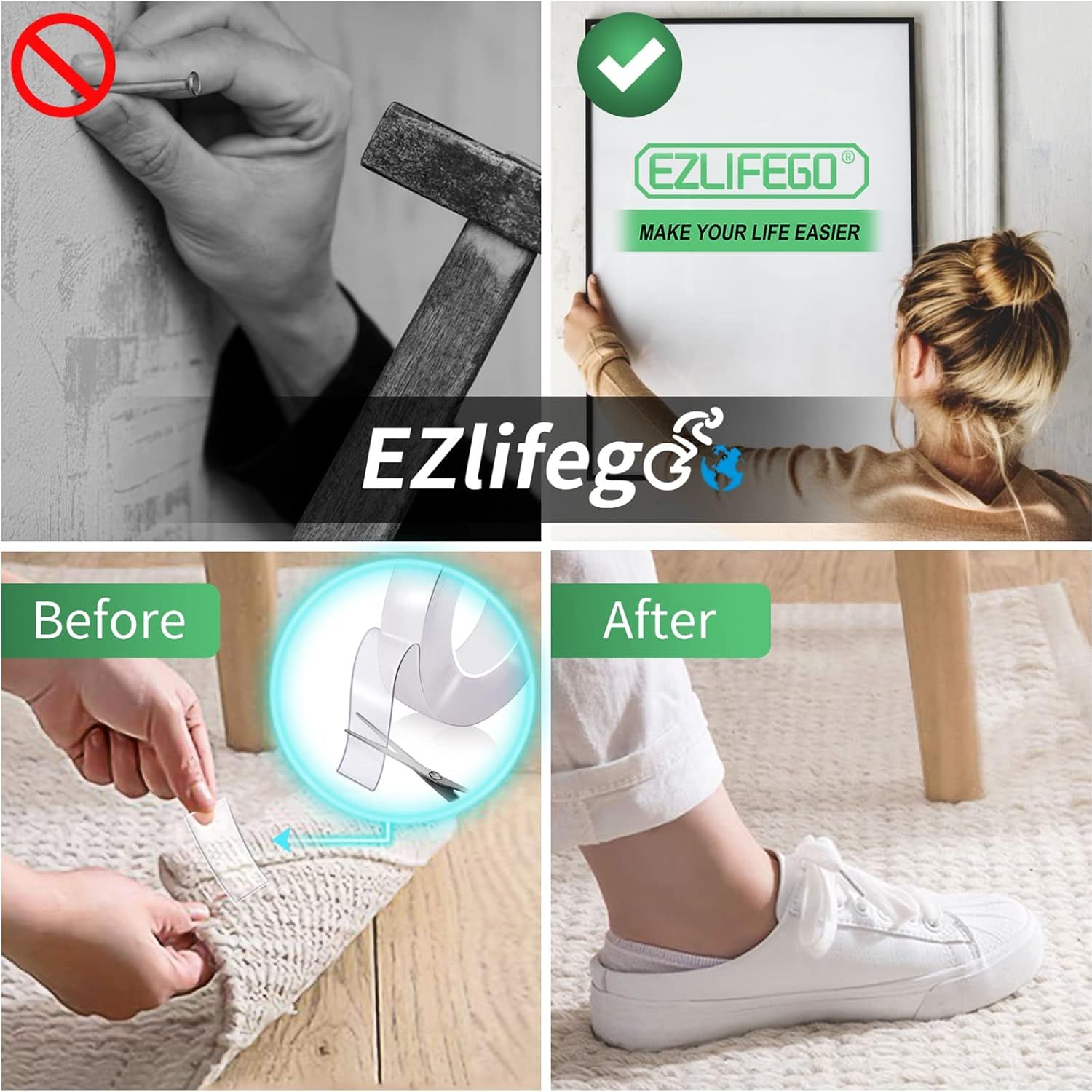 Demonstrates the ease of use and installation process, showing shoppers that the product eliminates the need for tools and makes furniture assembly effortless. Visually proves the transformation…