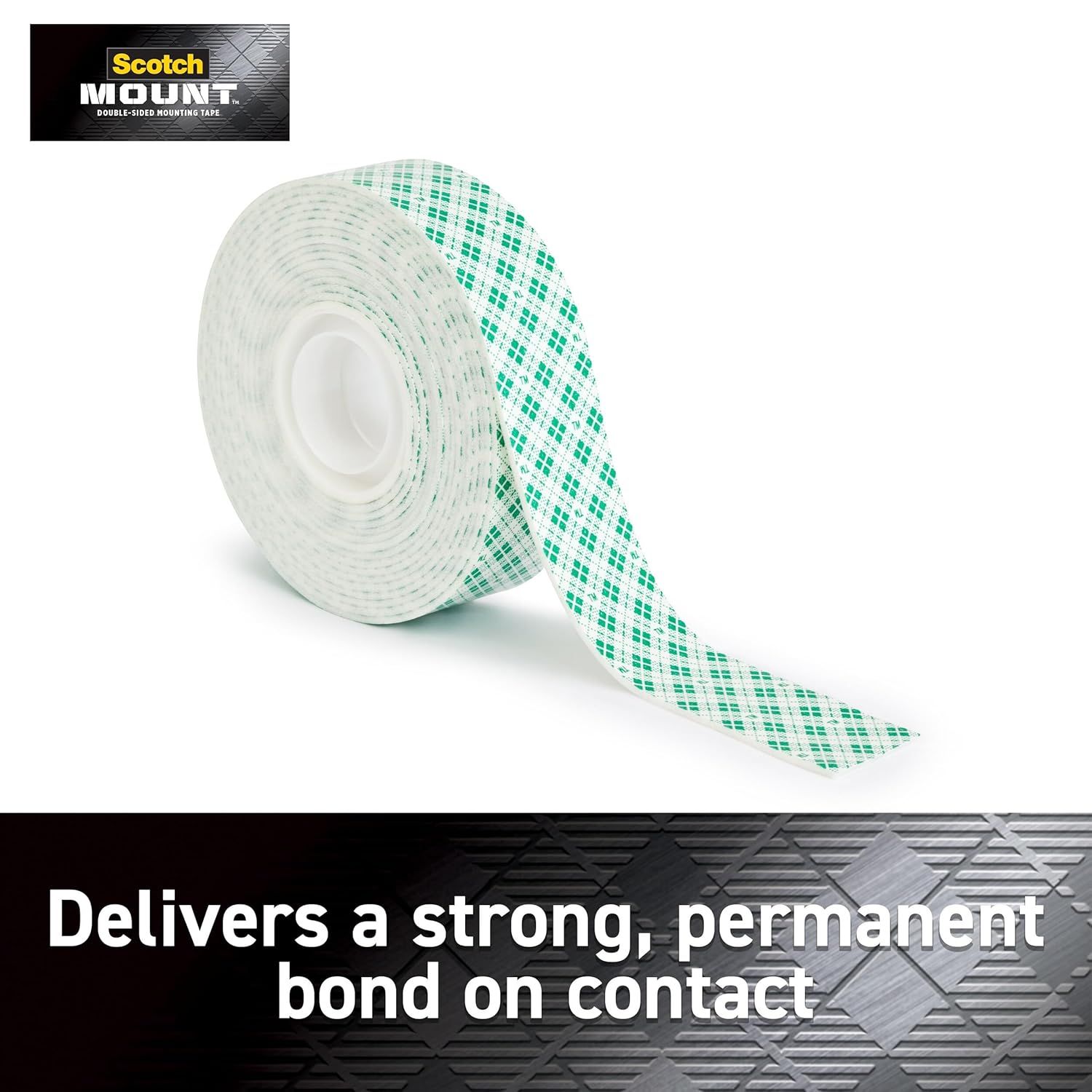 Communicates the product's key benefit of delivering a strong, permanent bond on contact, reassuring shoppers of its reliable adhesive performance.