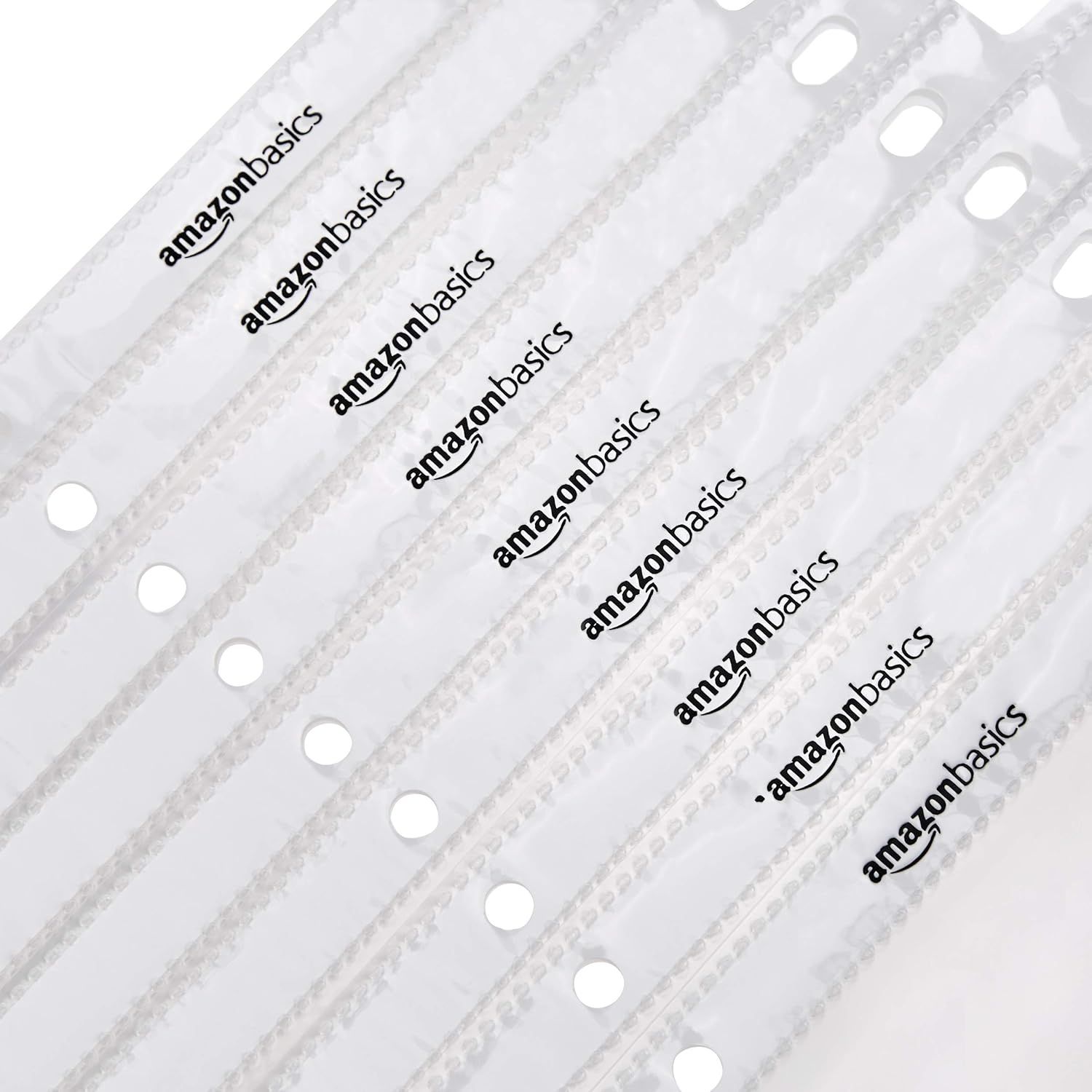 This image showcases the AmazonBasics brand logo repeatedly to reinforce brand recognition and establish trust in the product line.