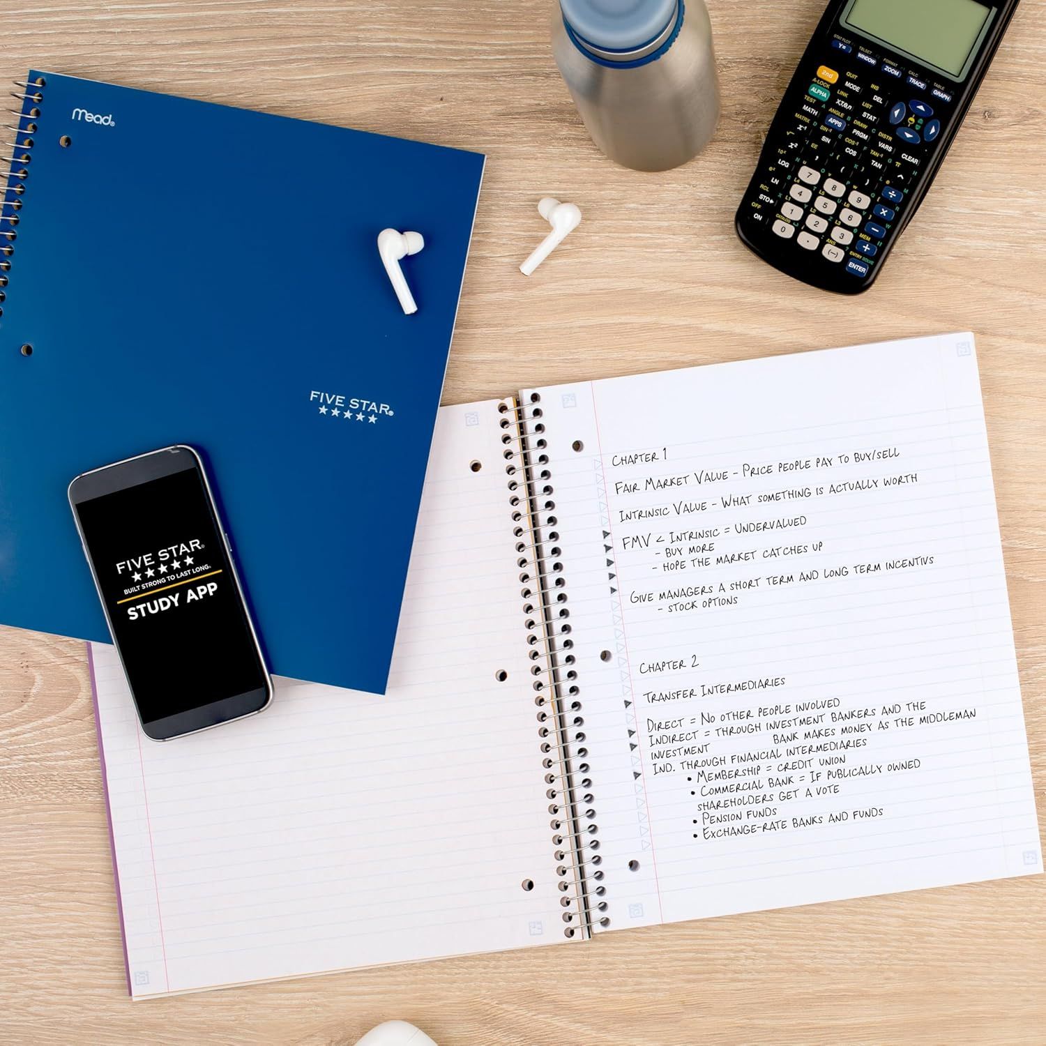 Shows the product in an authentic student study setting to help shoppers visualize how it fits into their daily academic routine.