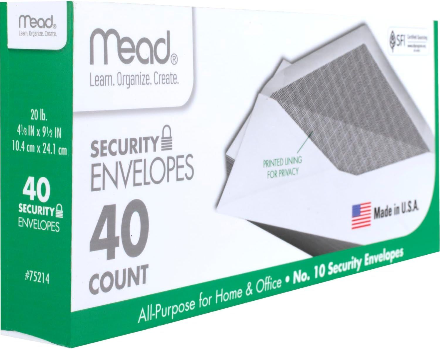 Communicates multiple key product features including the security privacy lining, domestic manufacturing, quantity, and dimensions to help shoppers understand the complete value proposition of these…