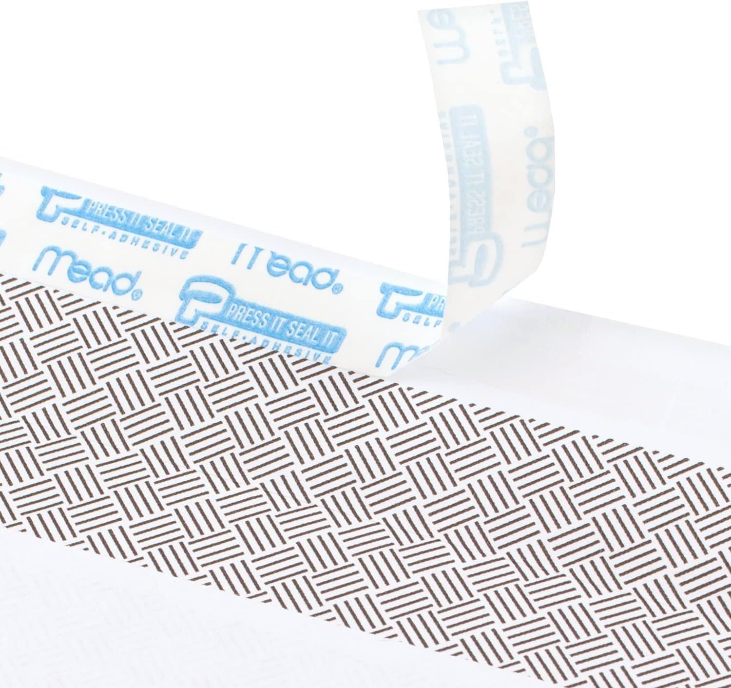 Demonstrates the self-adhesive press-to-seal feature of the mailing envelope, reassuring shoppers of secure and easy closure without additional tape or moisture.