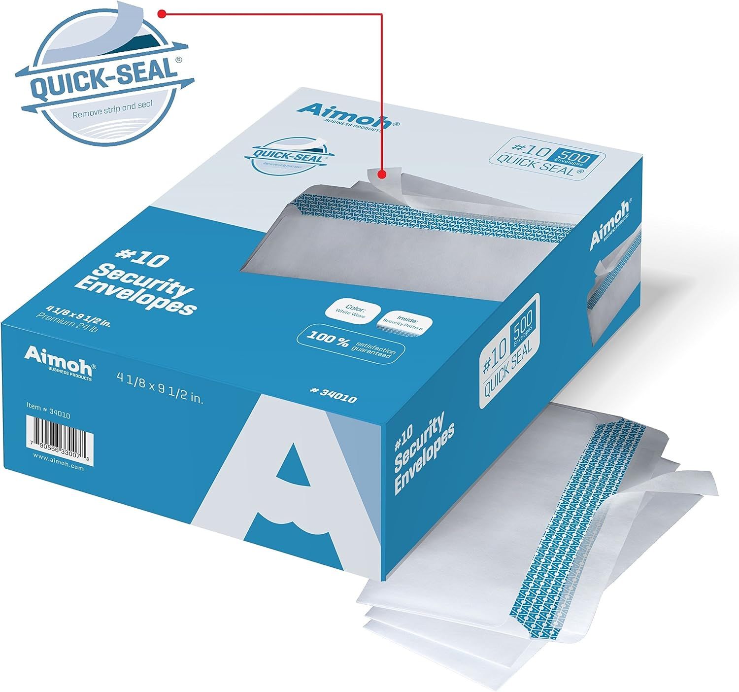 Highlights the product's distinctive quick-seal adhesive strip feature, showing shoppers exactly where the peel-and-seal closure mechanism is located on the security envelope. Communicates the…
