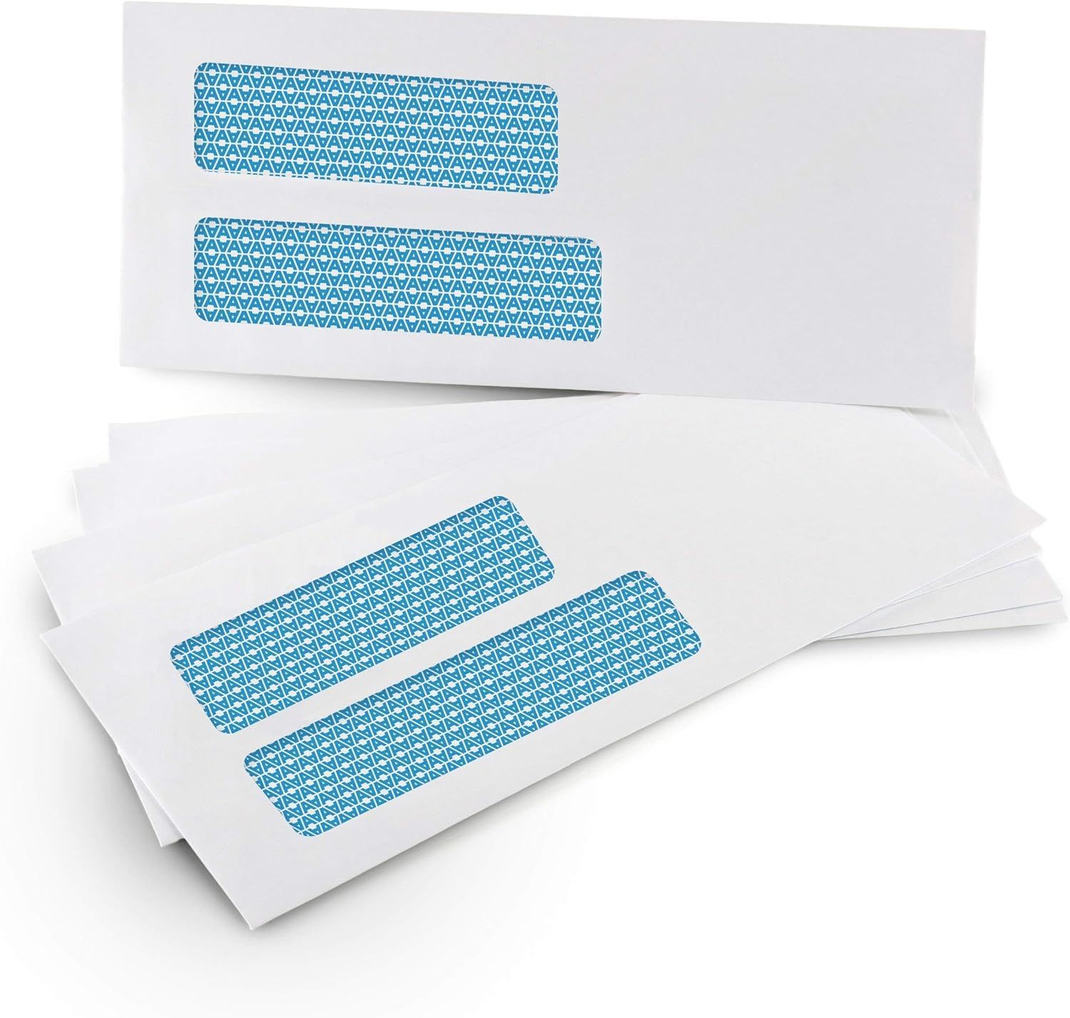Provides a clean, catalog-style view of the product (double-window envelopes) on a white background to show the physical appearance and design without distractions.