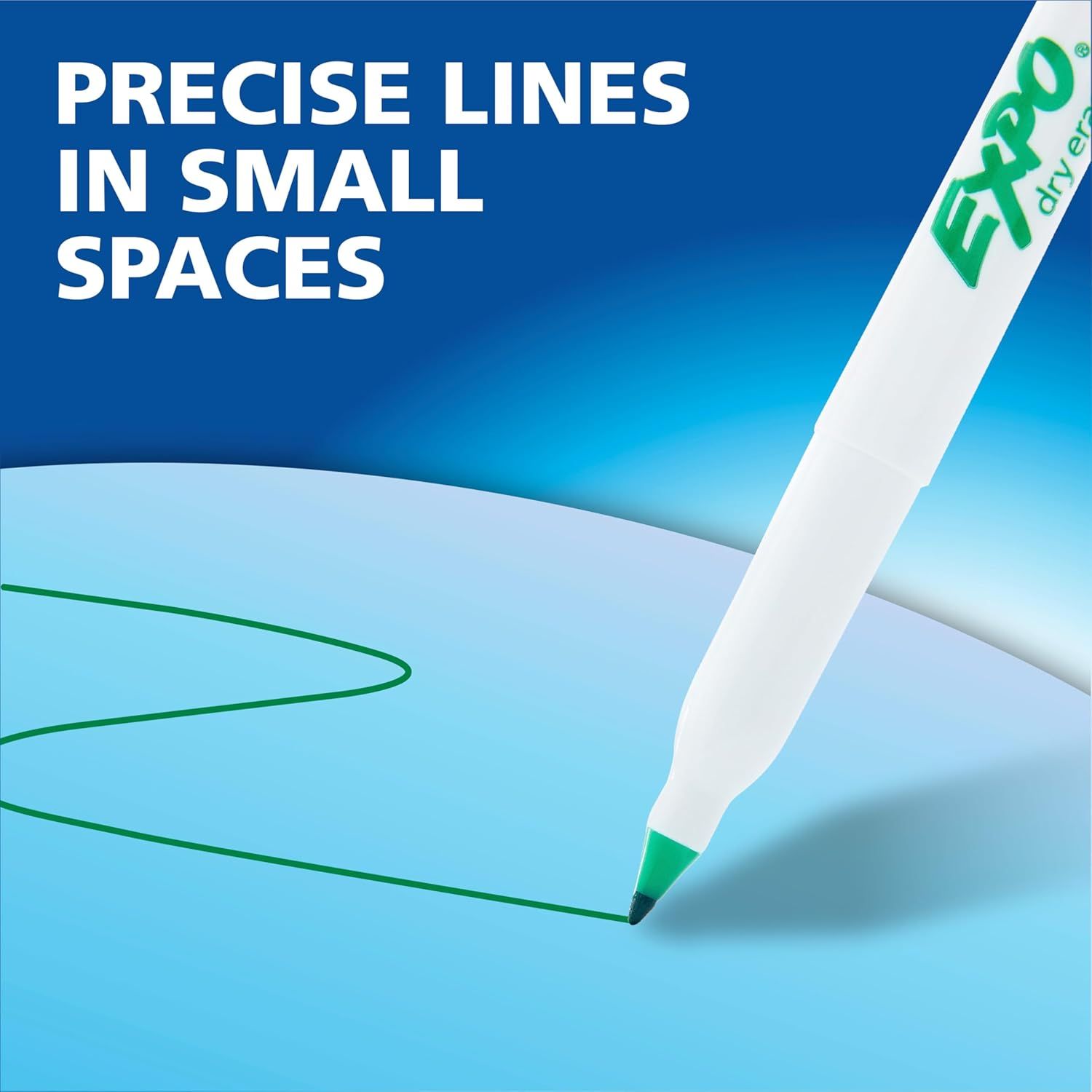 Highlights the marker's ability to draw precise, fine lines in small or tight spaces, reassuring shoppers that it offers control and accuracy for detailed work.