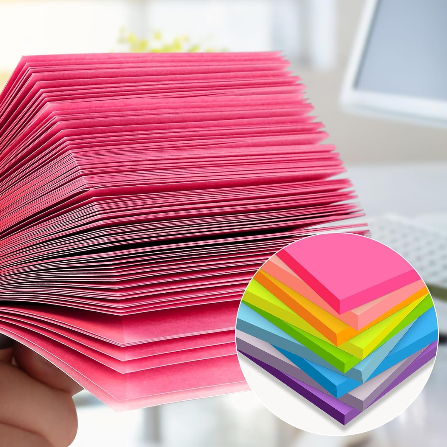 Demonstrates the wide range of vibrant colors available in the product, reassuring shoppers they have many options to choose from for their creative or organizational needs.