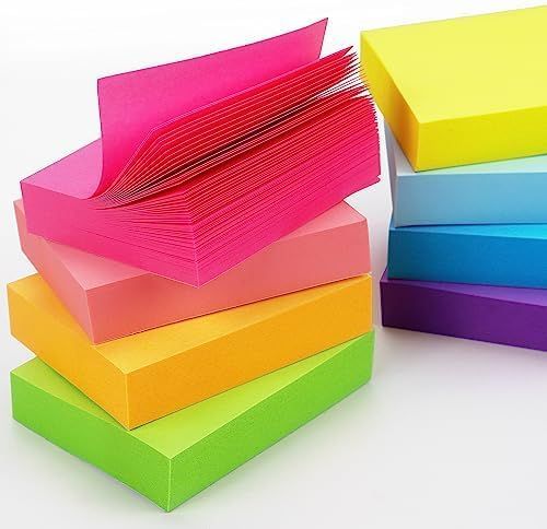 Shows the product in a clean, catalog-style format on a white background to give shoppers a clear view of the colorful sticky note pads and their variety.