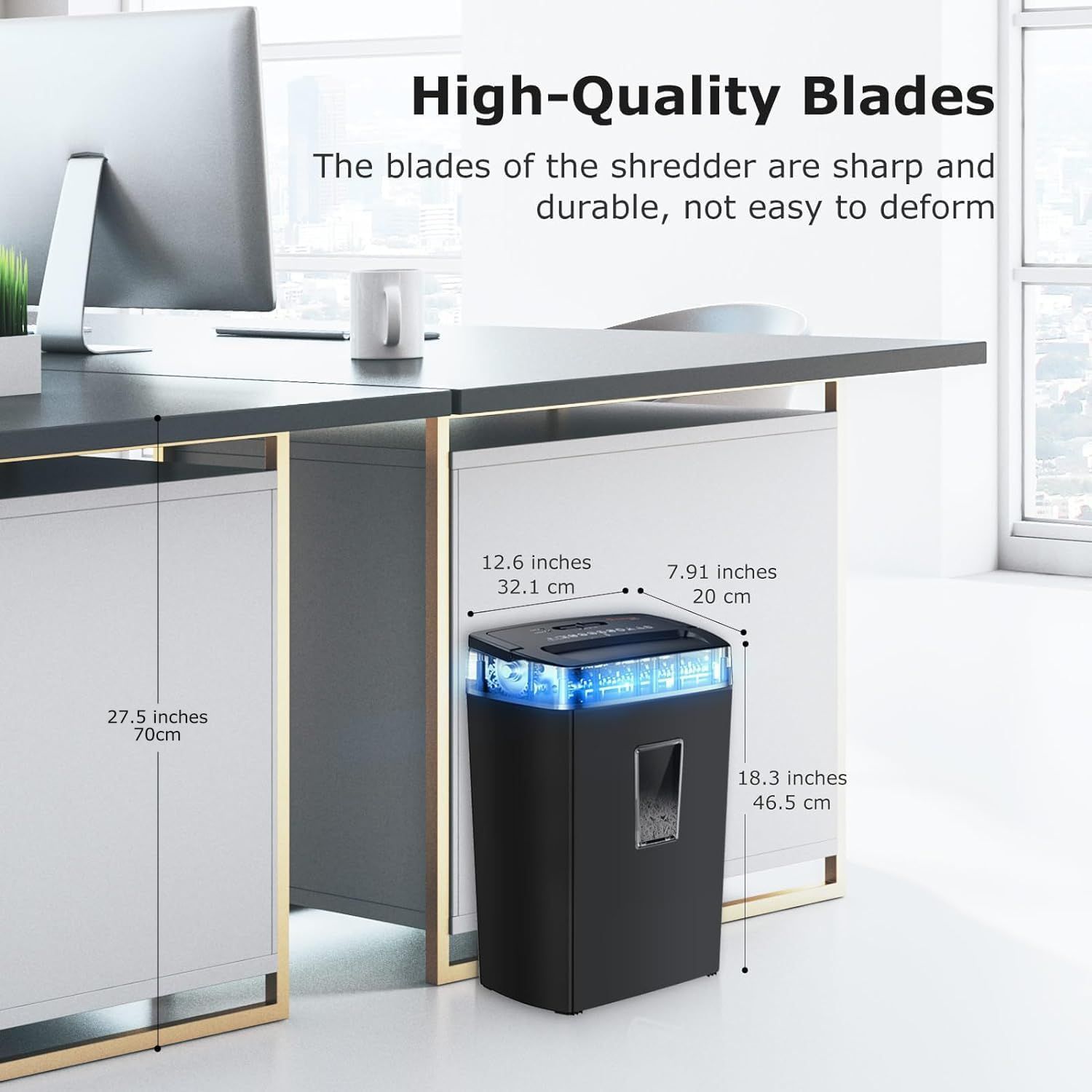 Provides exact measurements of the shredder's height, width, and depth to help shoppers understand if it will fit in their intended space. Highlights the shredder's sharp and durable blades that…