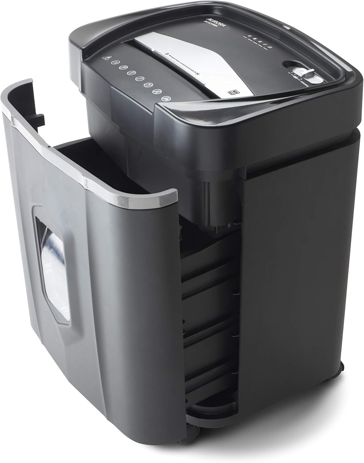 Displays the paper shredder in a clean, catalog-style format to show the product's design, build quality, and physical appearance without distractions.