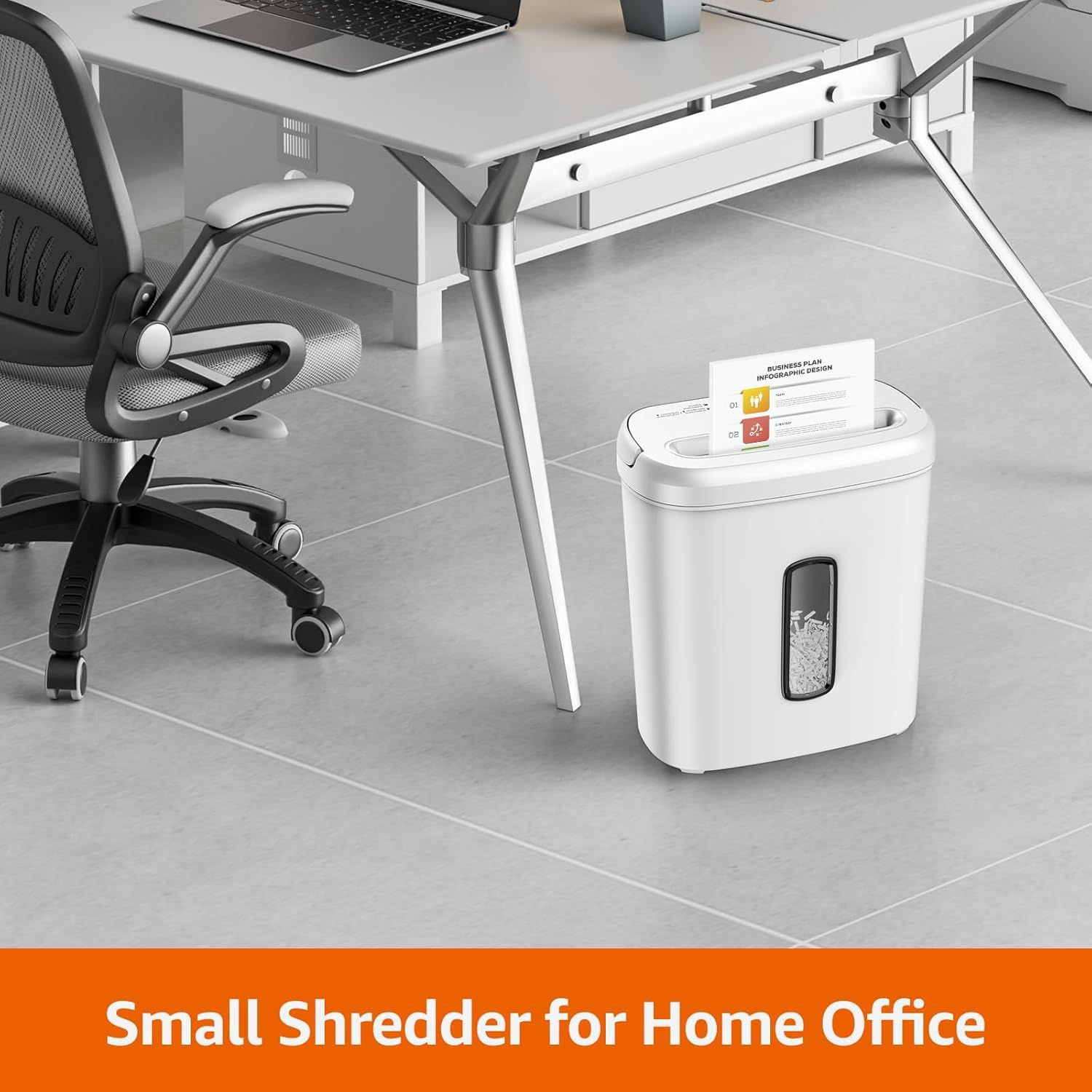 Demonstrates the product's compact size and suitability for home office environments, reassuring shoppers it fits neatly in small workspaces.