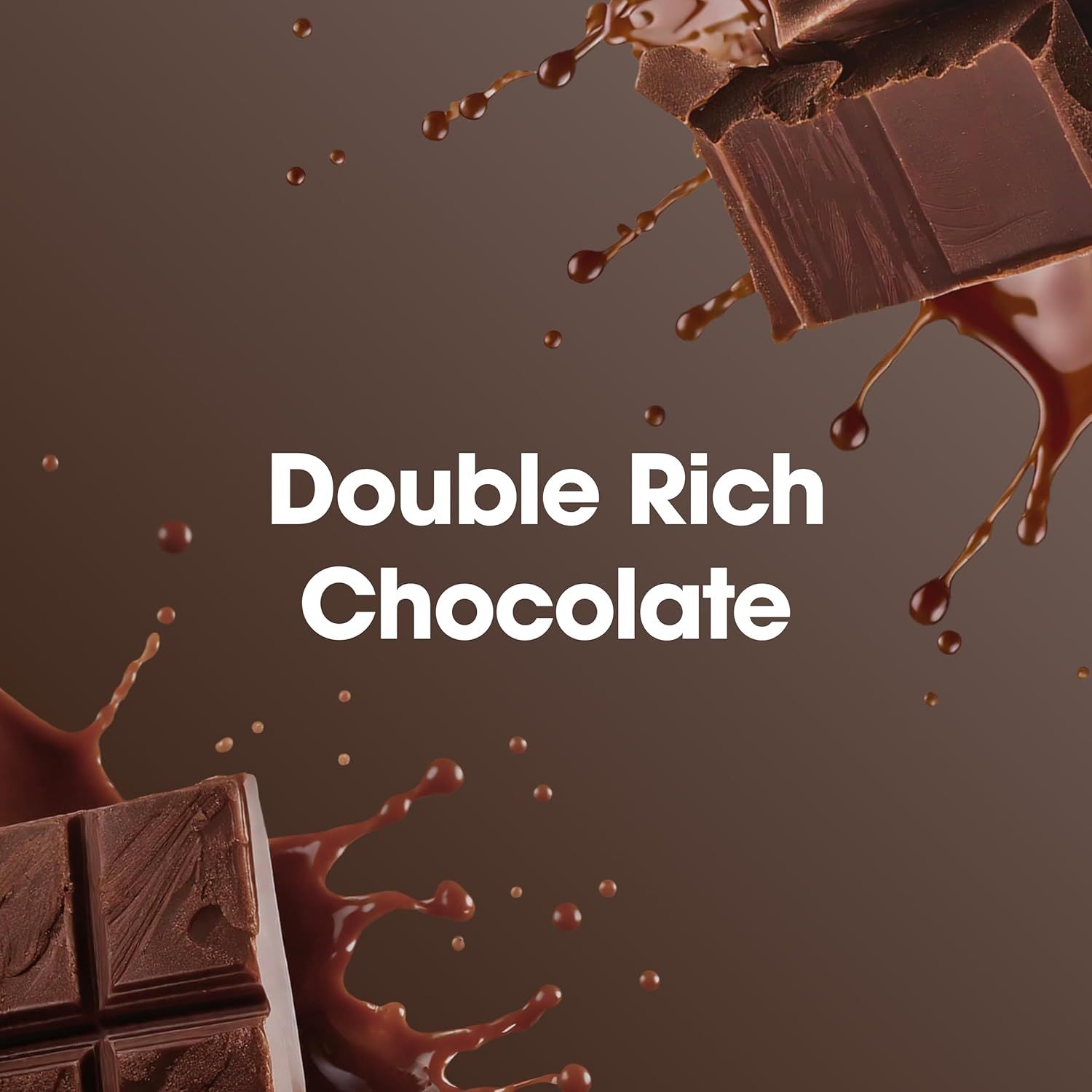 Communicates the rich, indulgent chocolate quality of the product to appeal to shoppers seeking premium taste and texture.