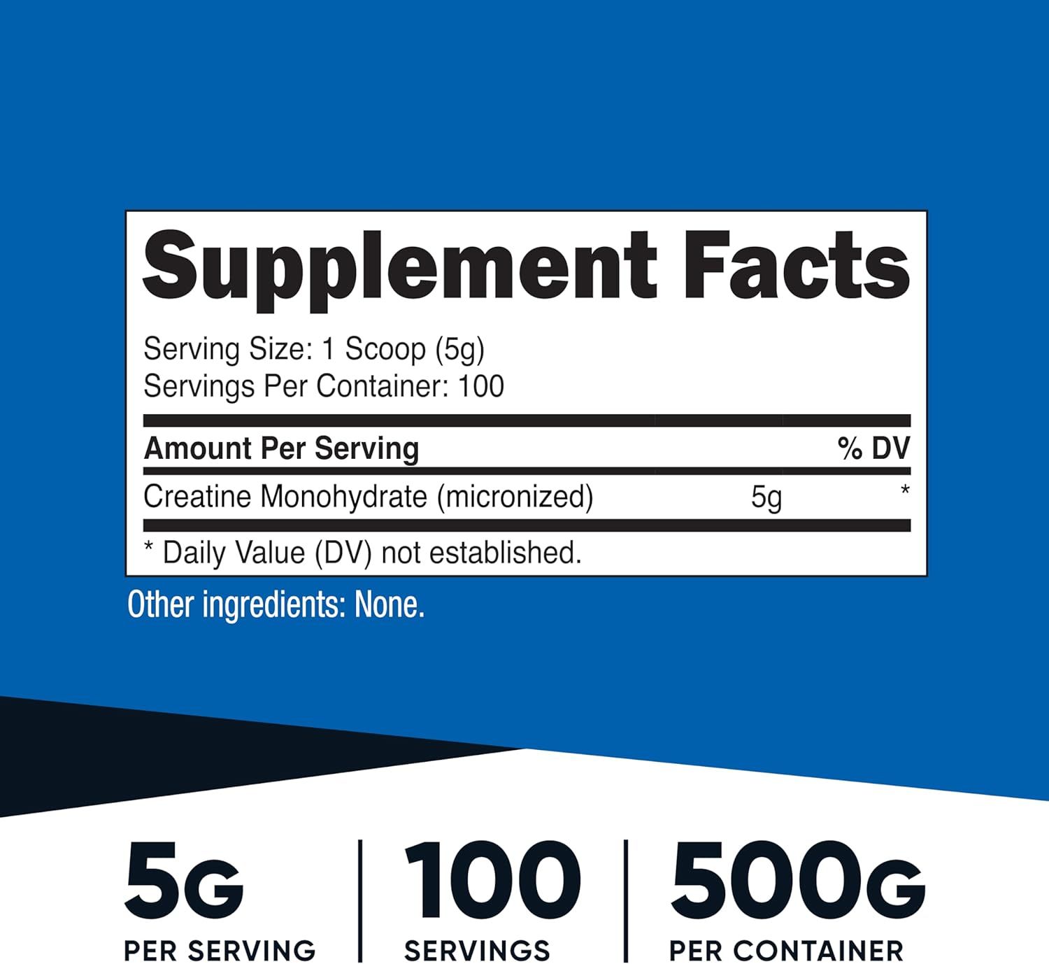 Communicates key quantifiable product specifications to help shoppers understand serving size, total servings, and container capacity at a glance.