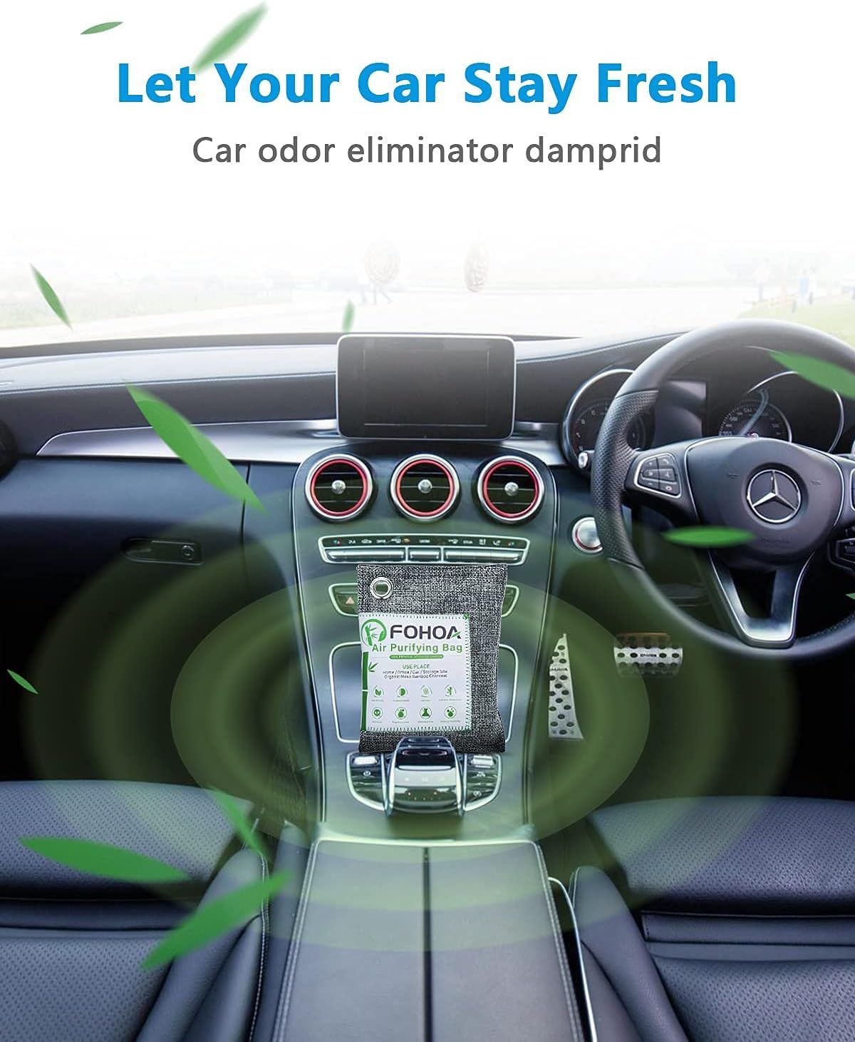 Demonstrates the product's use case in a car environment to eliminate odors and keep the interior fresh, showing shoppers where and how the product can be applied. Communicates the primary benefit…