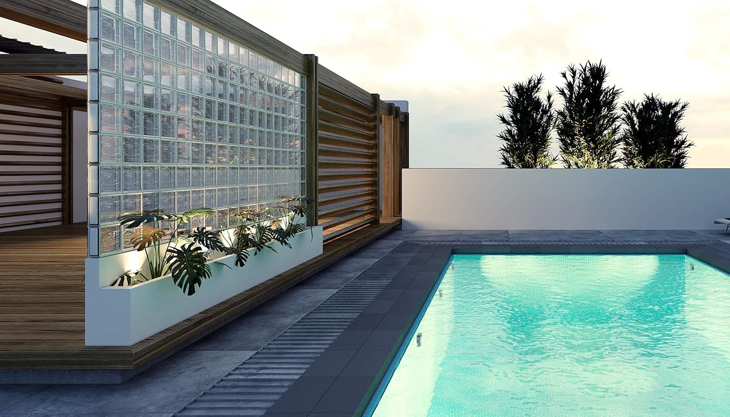 Showcases the product in a real-world luxury outdoor environment to help shoppers visualize how it fits into their lifestyle and home setting.