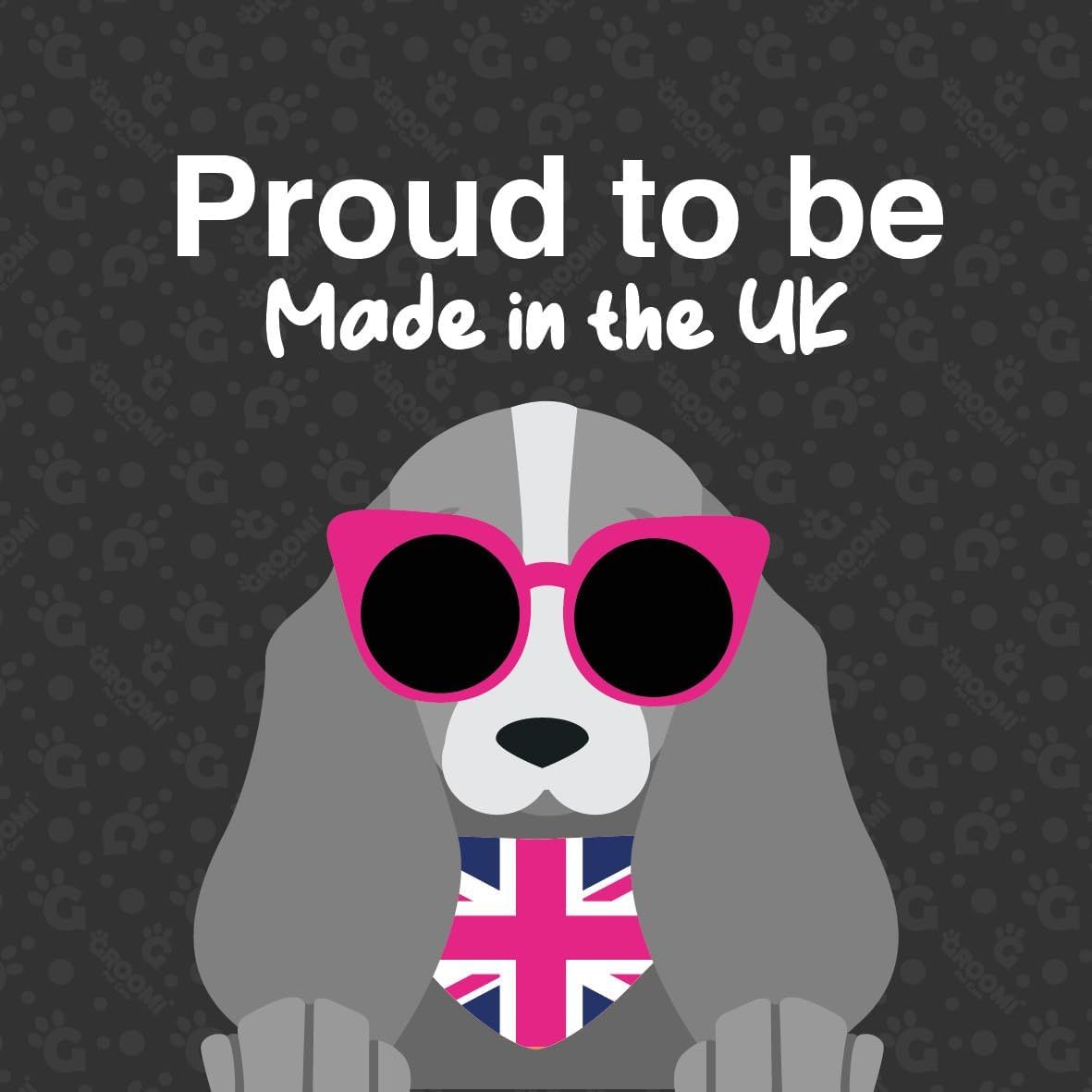 Communicates the product's UK origin to build trust and appeal to shoppers who value locally-made or British-manufactured goods.