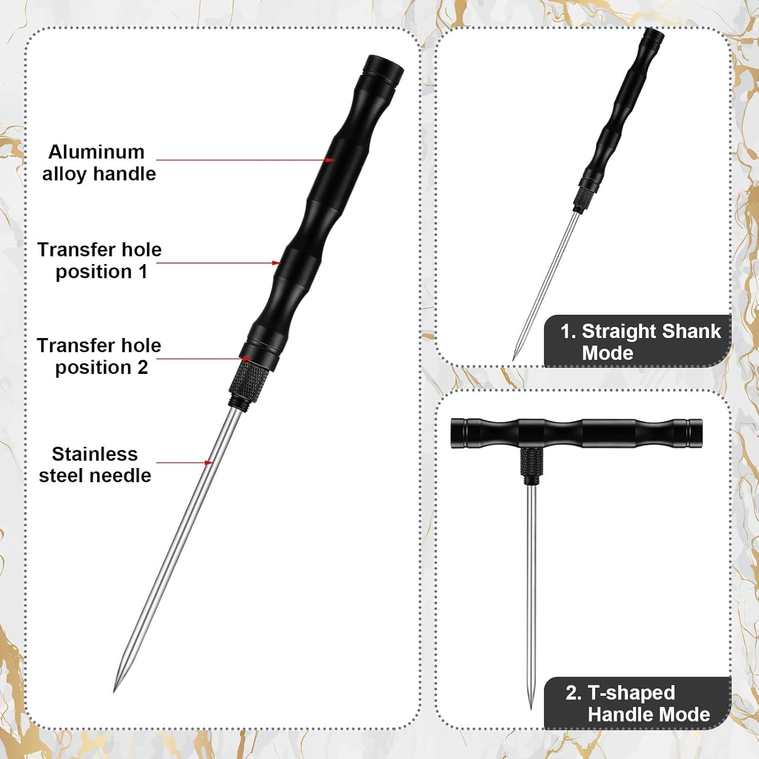 Breaks down the physical components and configuration modes of the tool to help shoppers understand its construction and versatility. Demonstrates the two different handle configurations available,…