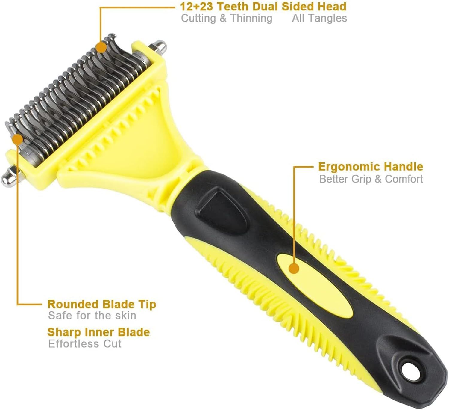 Breaks down the physical components and design features of the grooming tool to help shoppers understand the product's construction and how each part contributes to functionality.