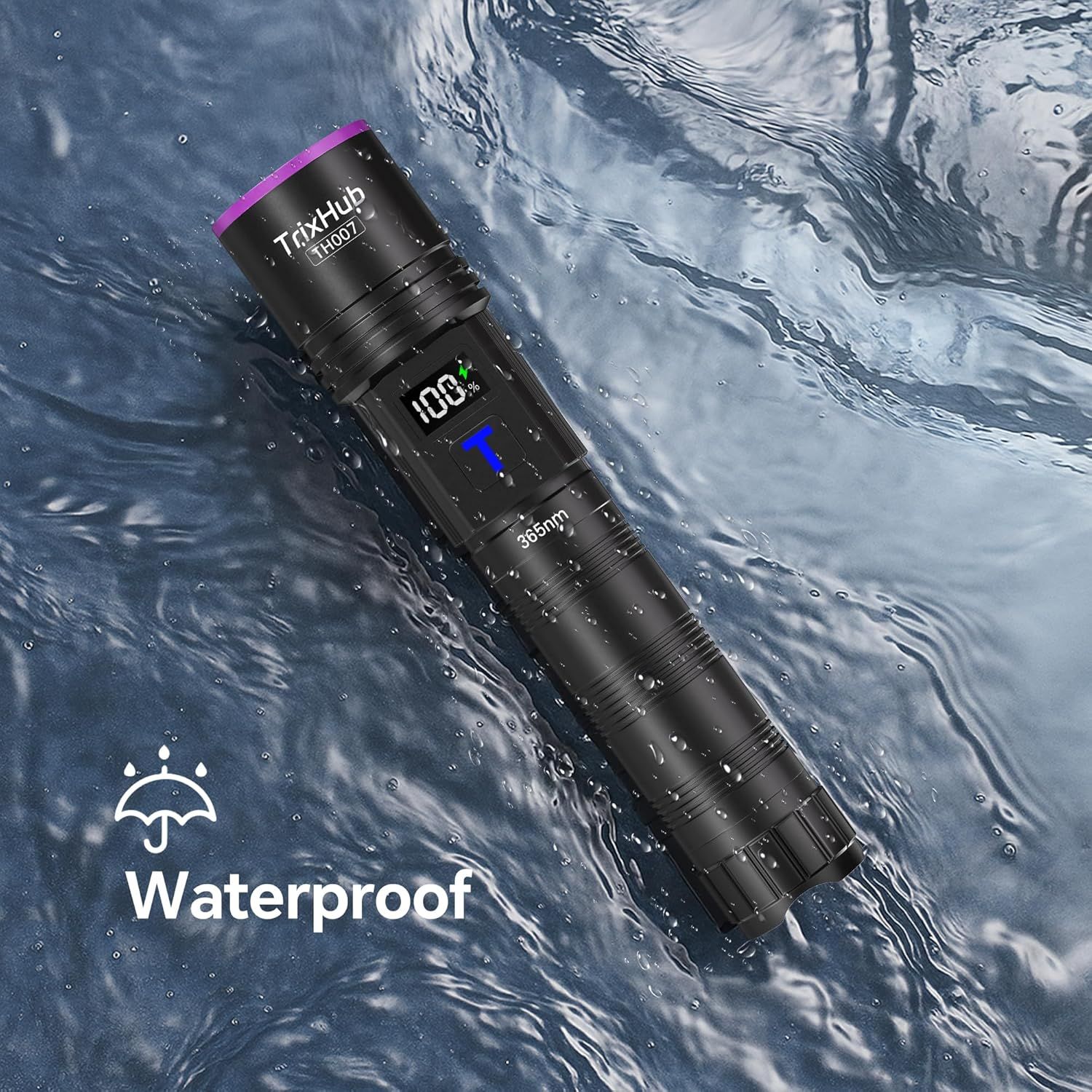 Demonstrates the product's waterproof capability to reassure shoppers that the device can withstand wet conditions and submersion in water.