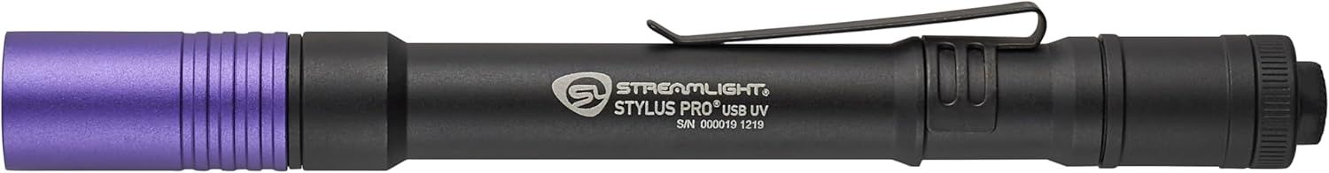 Provides a clean, catalog-style view of the Streamlight Stylus Pro flashlight to show the product clearly without distractions.