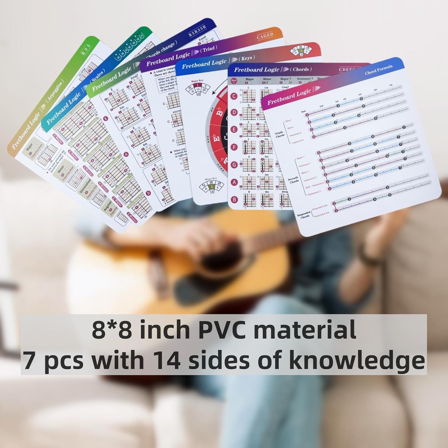 Shows the complete set of reference cards included in the purchase, highlighting the comprehensive learning materials the customer receives.