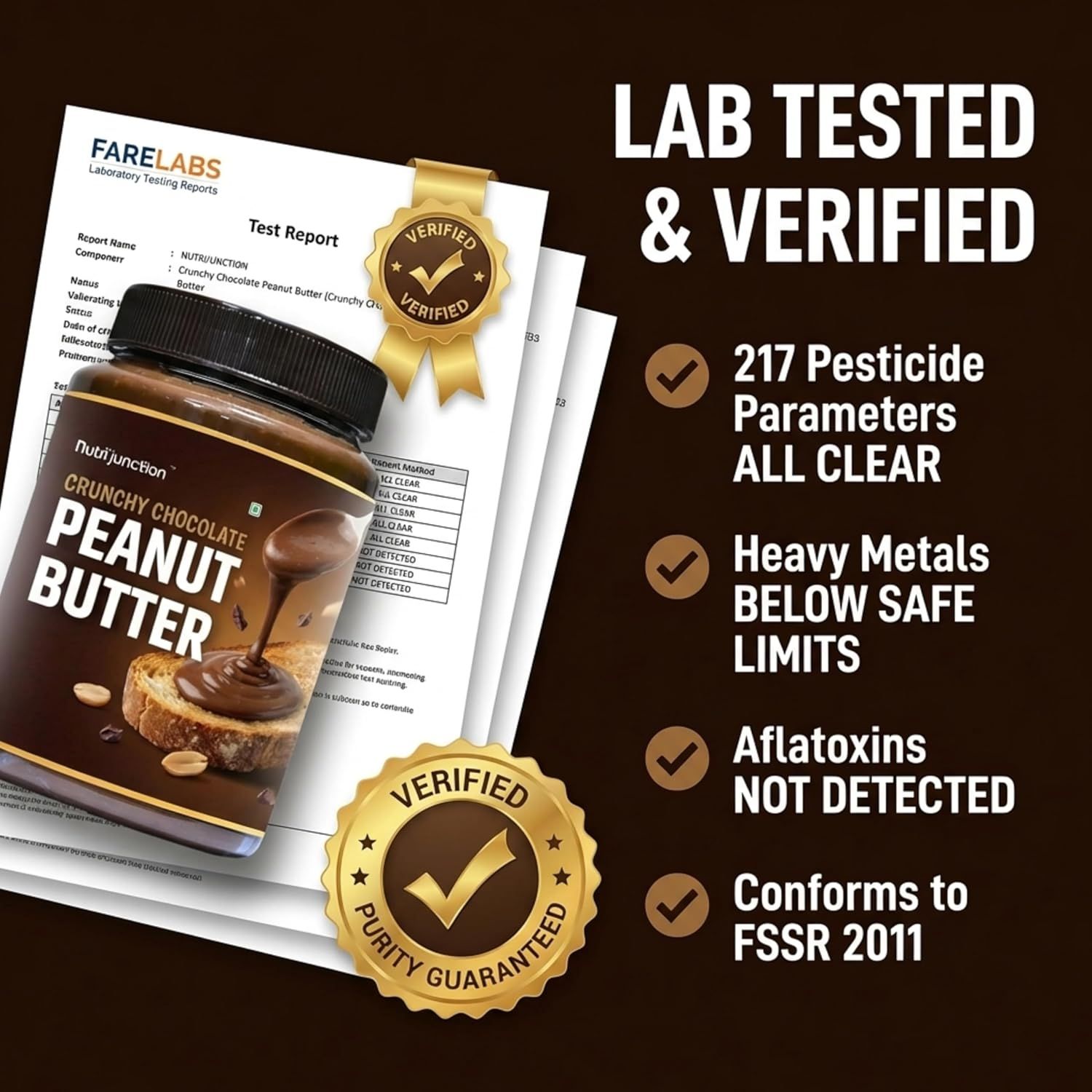 Communicates comprehensive safety testing and certifications to build trust and reassure shoppers that the product is verified safe and meets regulatory standards. Showcases multiple distinct safety…
