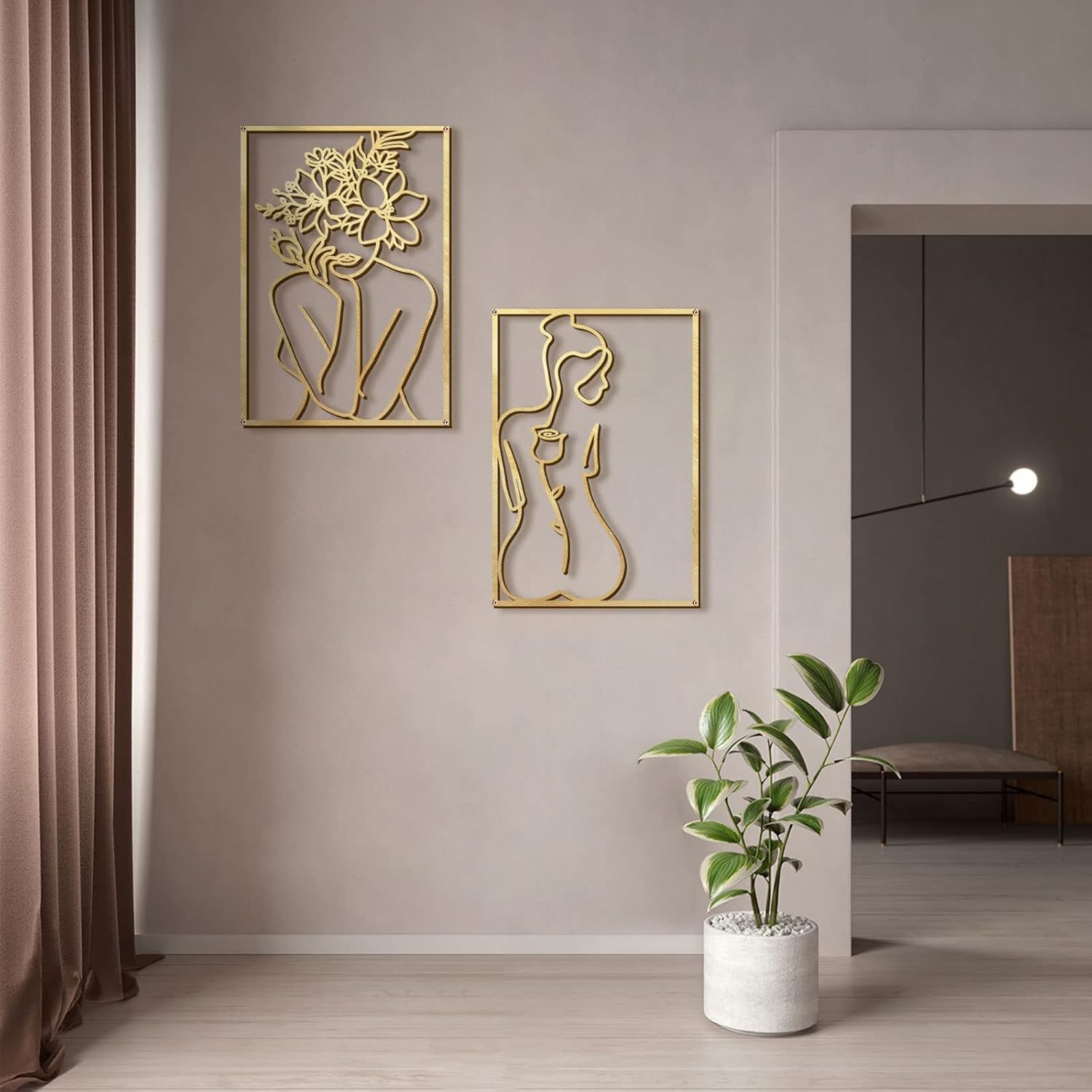 Shows the wall art displayed in a contemporary living space to demonstrate how it complements modern home decor.