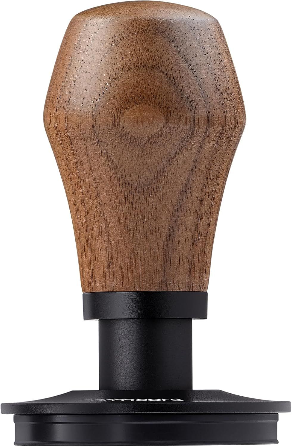 Provides a clean, catalog-style view of the coffee tamper from the front to show its design and form.