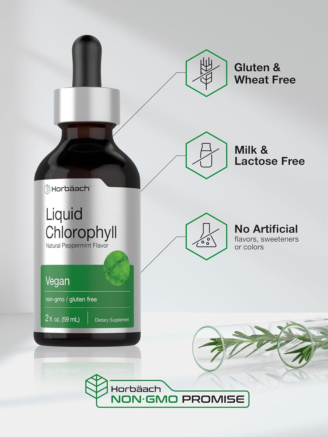 Reassures health-conscious shoppers by highlighting dietary safety claims and the brand's non-GMO commitment through clear iconography. Communicates multiple dietary and purity benefits in a…