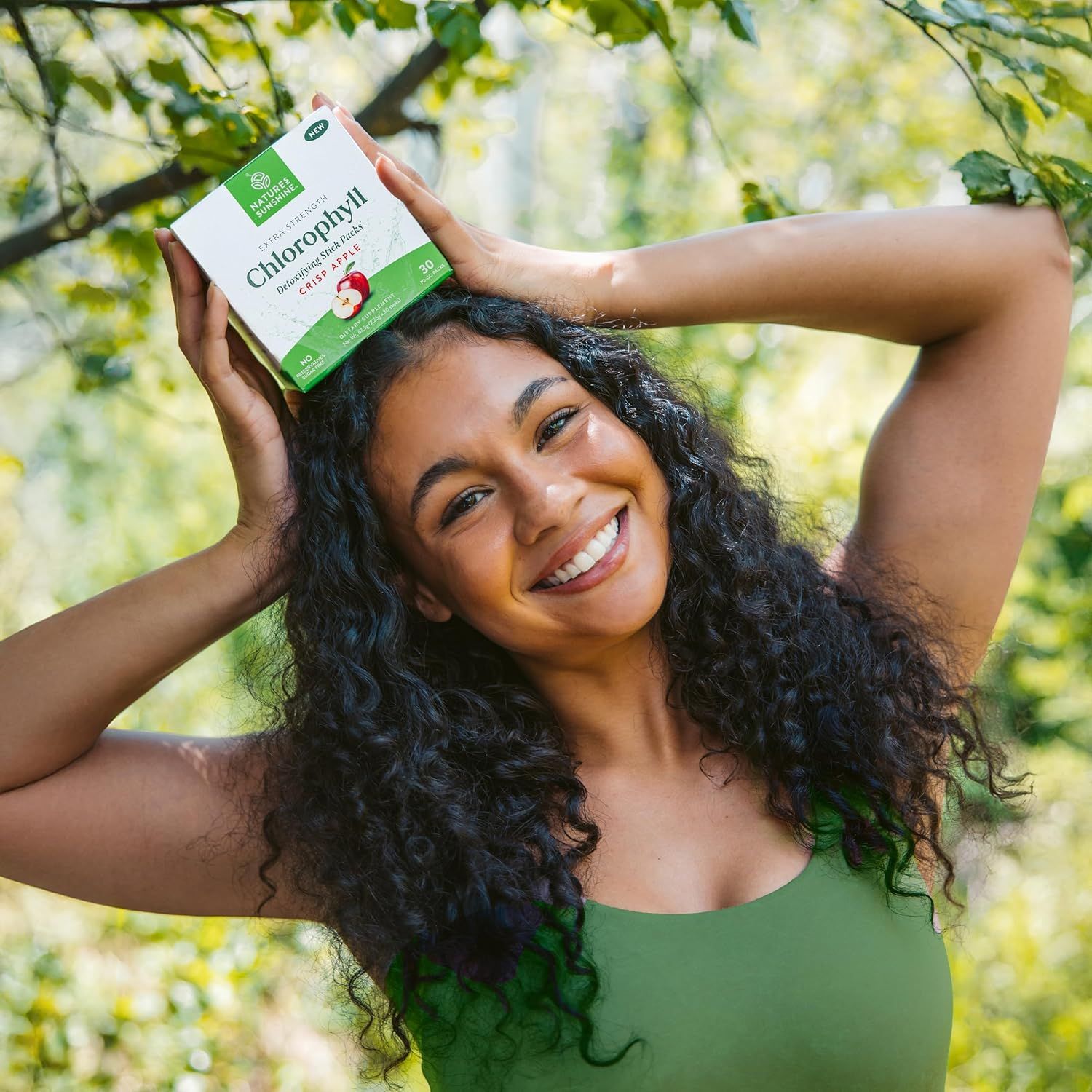 Presents the product in a real-world lifestyle context with a smiling customer outdoors to create emotional connection and demonstrate everyday use.