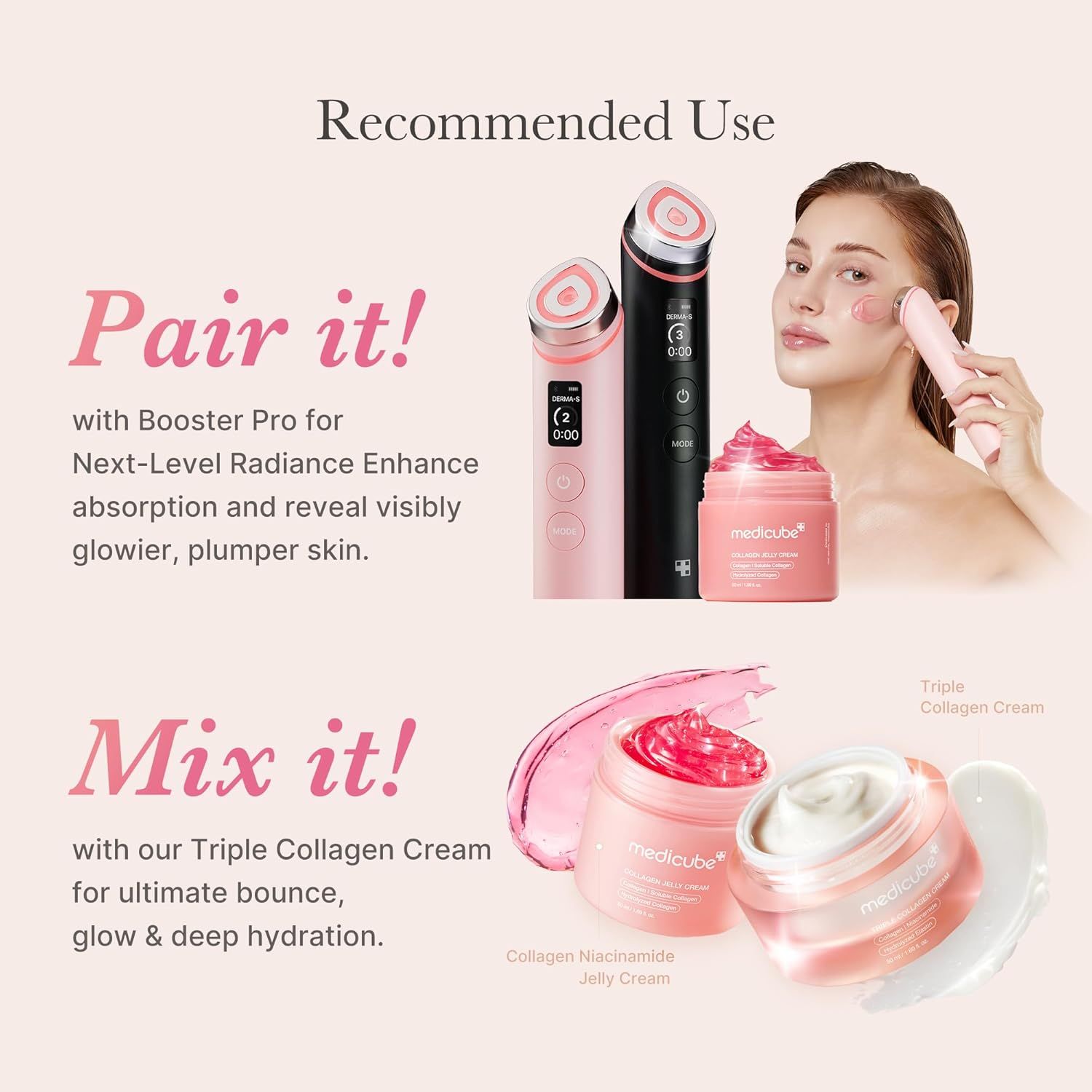 Shows multiple ways to use the product with other items in the brand's line to maximize results and encourage cross-selling.