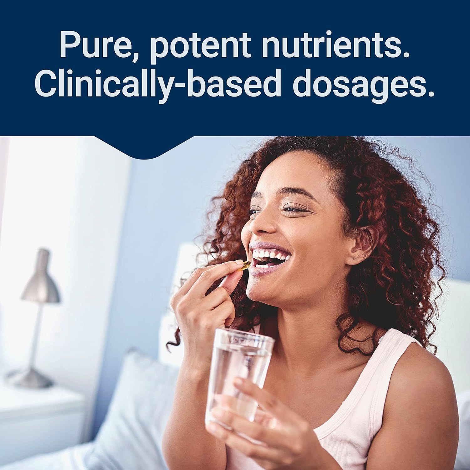 Communicates the quality and scientific rigor of the product formulation to reassure shoppers about ingredient purity and evidence-based dosing.
